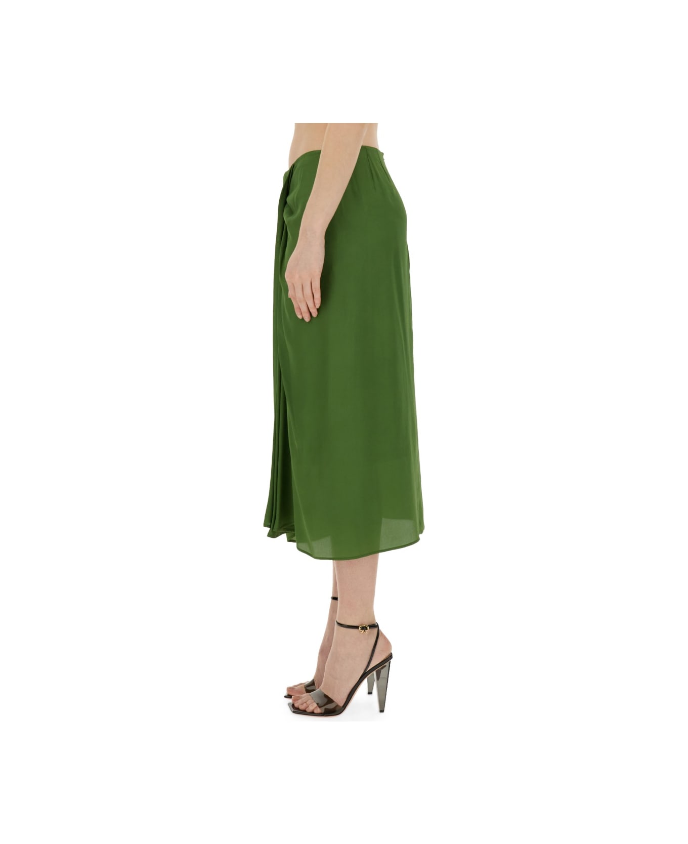 Dries Van Noten Silk Blend Skirt - GREEN