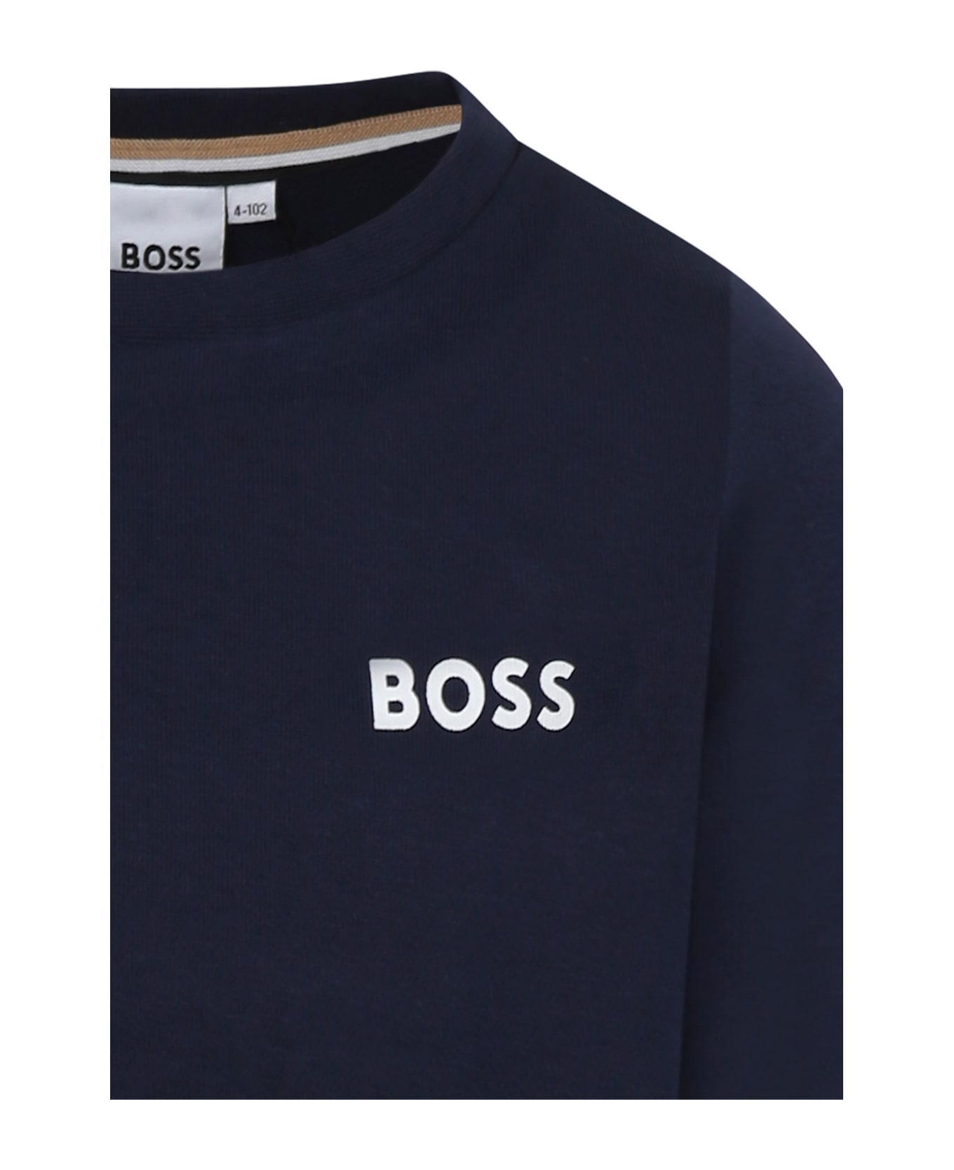 Hugo Boss Blue Sweatshirt For Boy With Logo - Blue