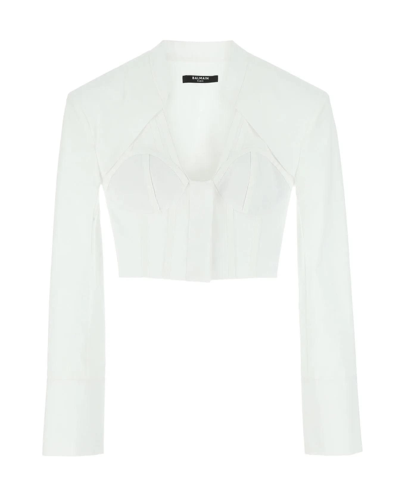 Balmain White Poplin Shirt - White