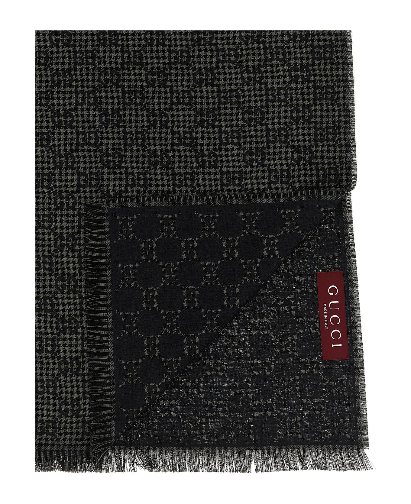 Gucci Wool Silk Scarf - Black