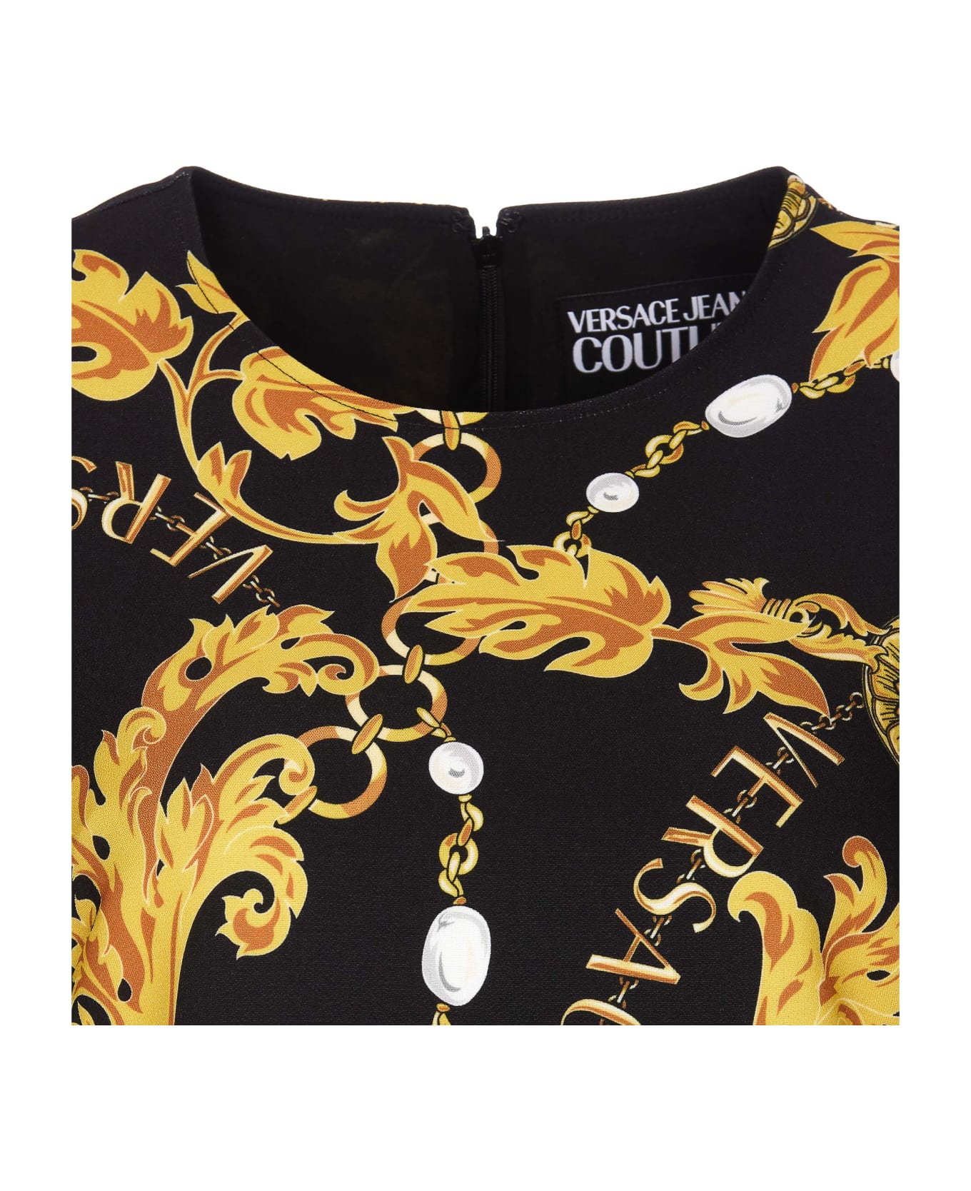 Versace Jeans Couture Chain Couture Print Dress - Black