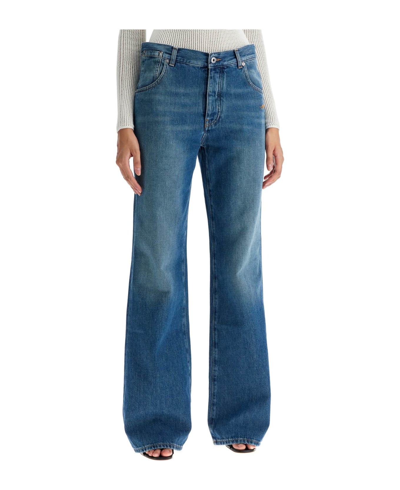 Off-White Wide Leg Jeans - MEDIUM BLUE - NO COLOR (Blue)