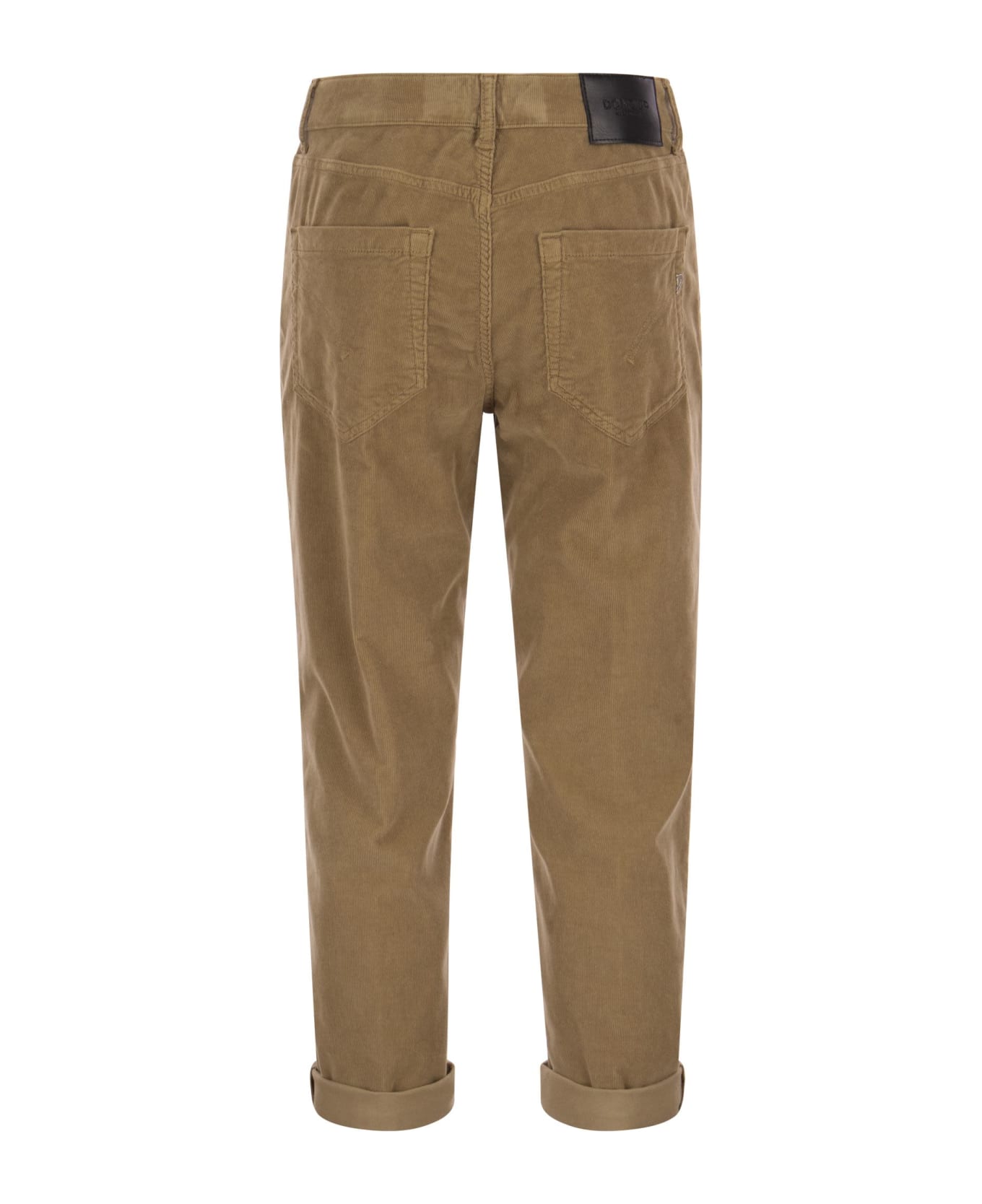 Dondup Koons - Multi-striped Velvet Trousers With Jewelled Buttons - Camel