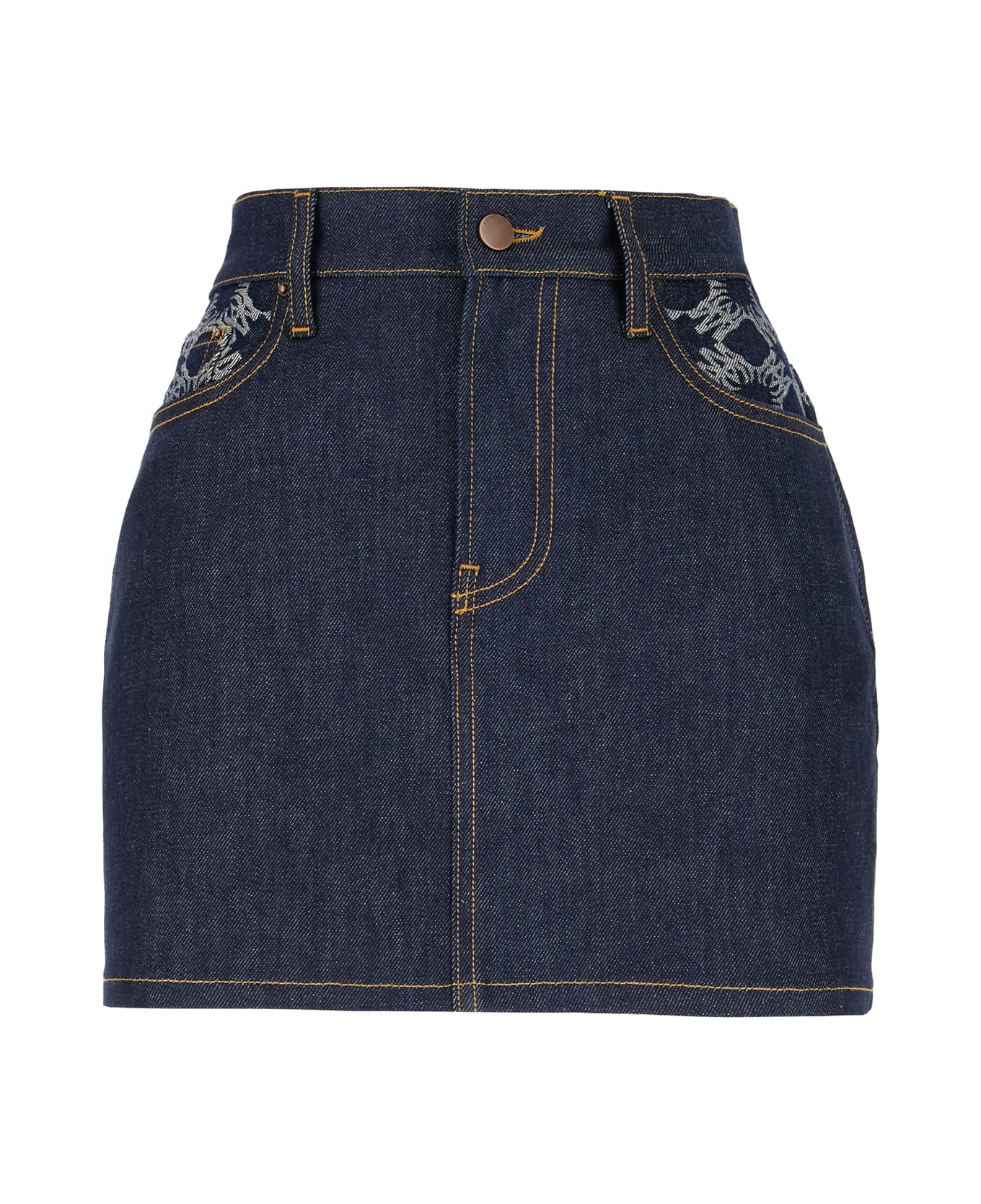 AMIRI Blue Denim Mini Skirt - RAW INDIGO