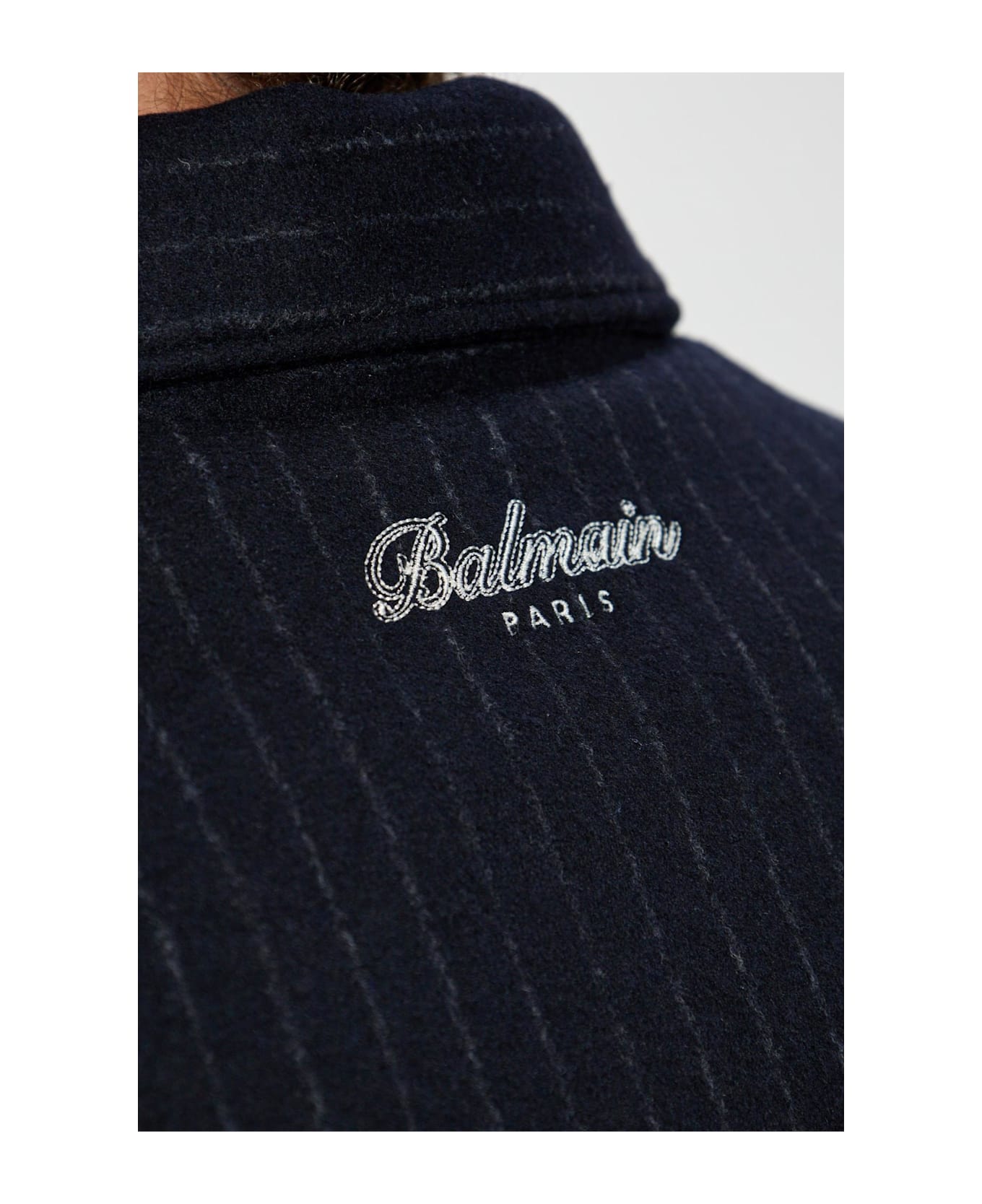 Balmain Jacket With Leather Sleeves - BLACK