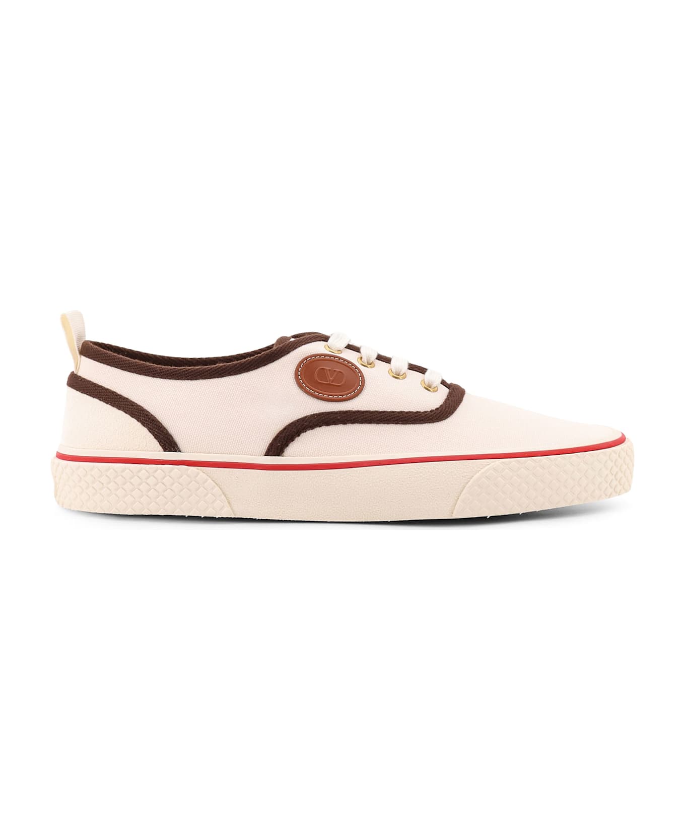 Valentino Garavani Nojoke Canvas Sneakers With Contrasting Profiles - White