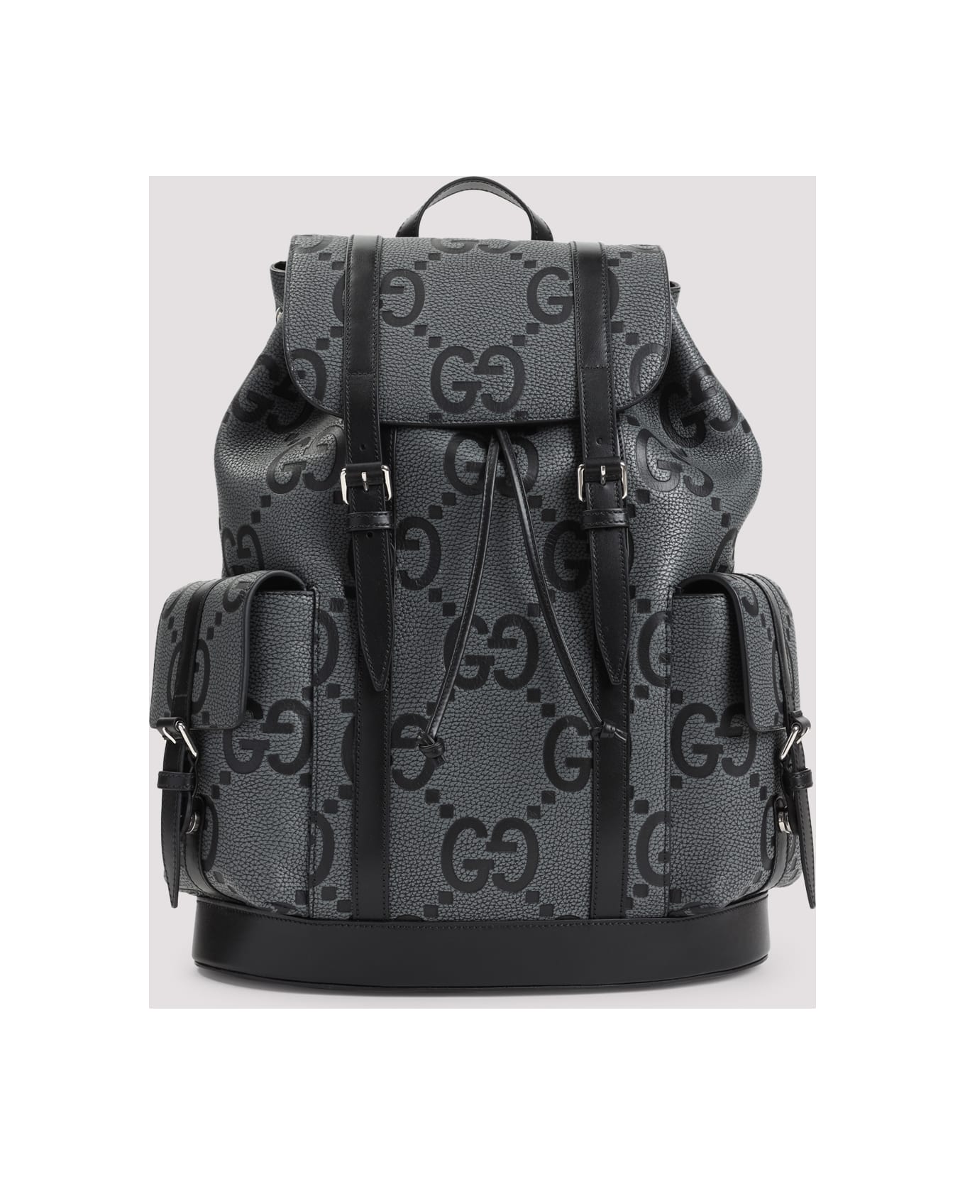 Gucci Dark Grey Leather Backpack - Graph Blk Blk