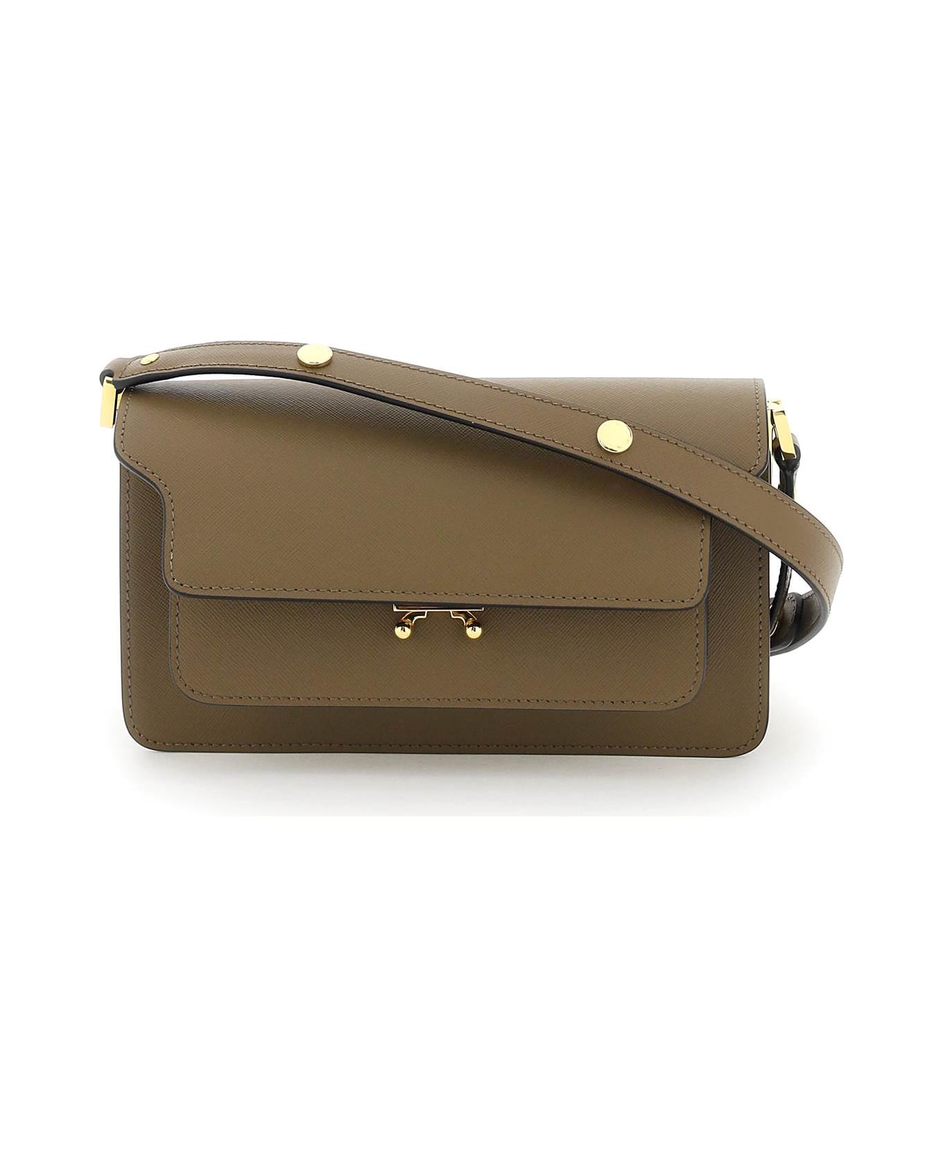 Marni Trunk East/west Bag In Leather - CIGAR
