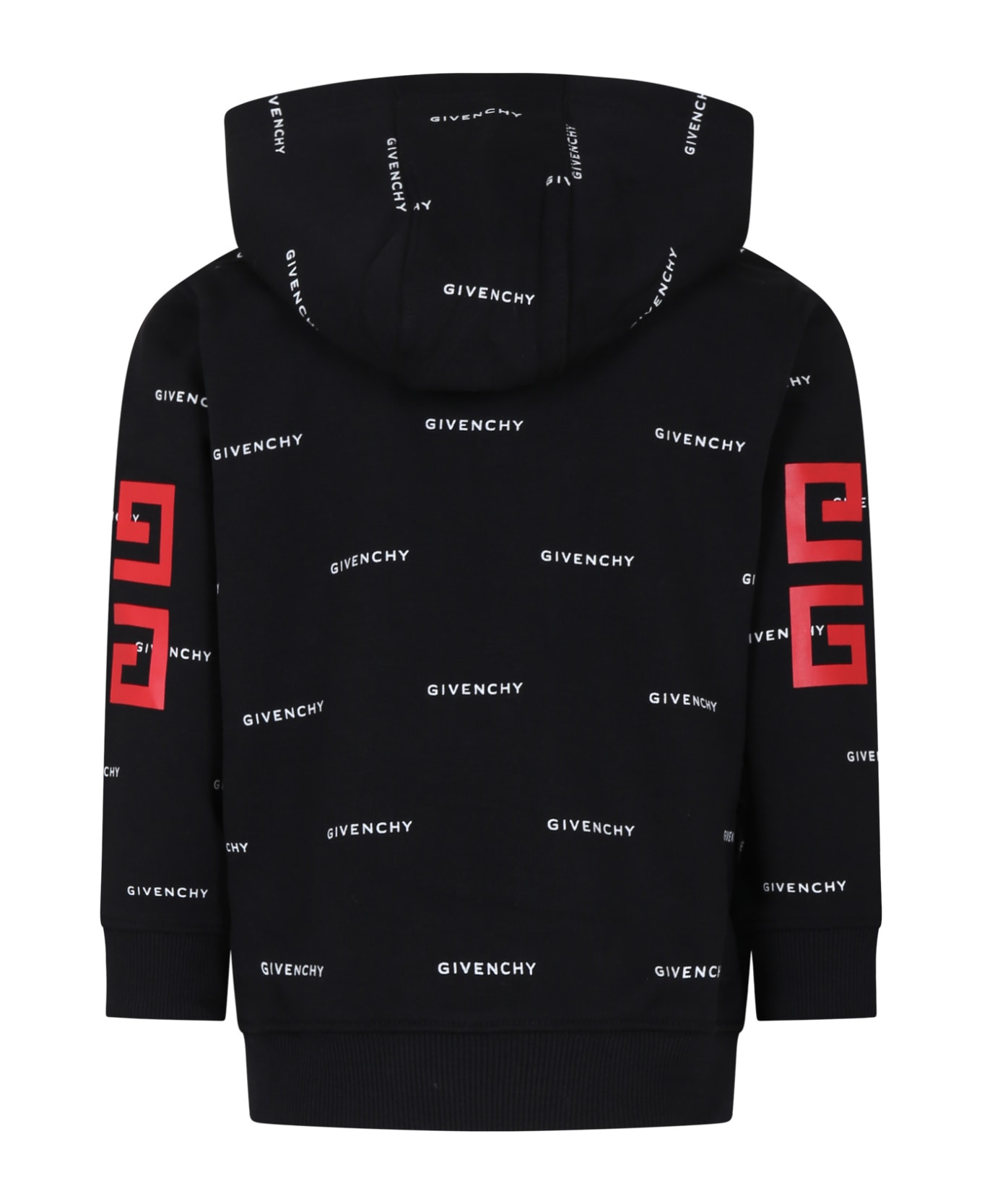 Givenchy Black Hoodie For Boy With Logo - Black ニットウェア＆スウェットシャツ