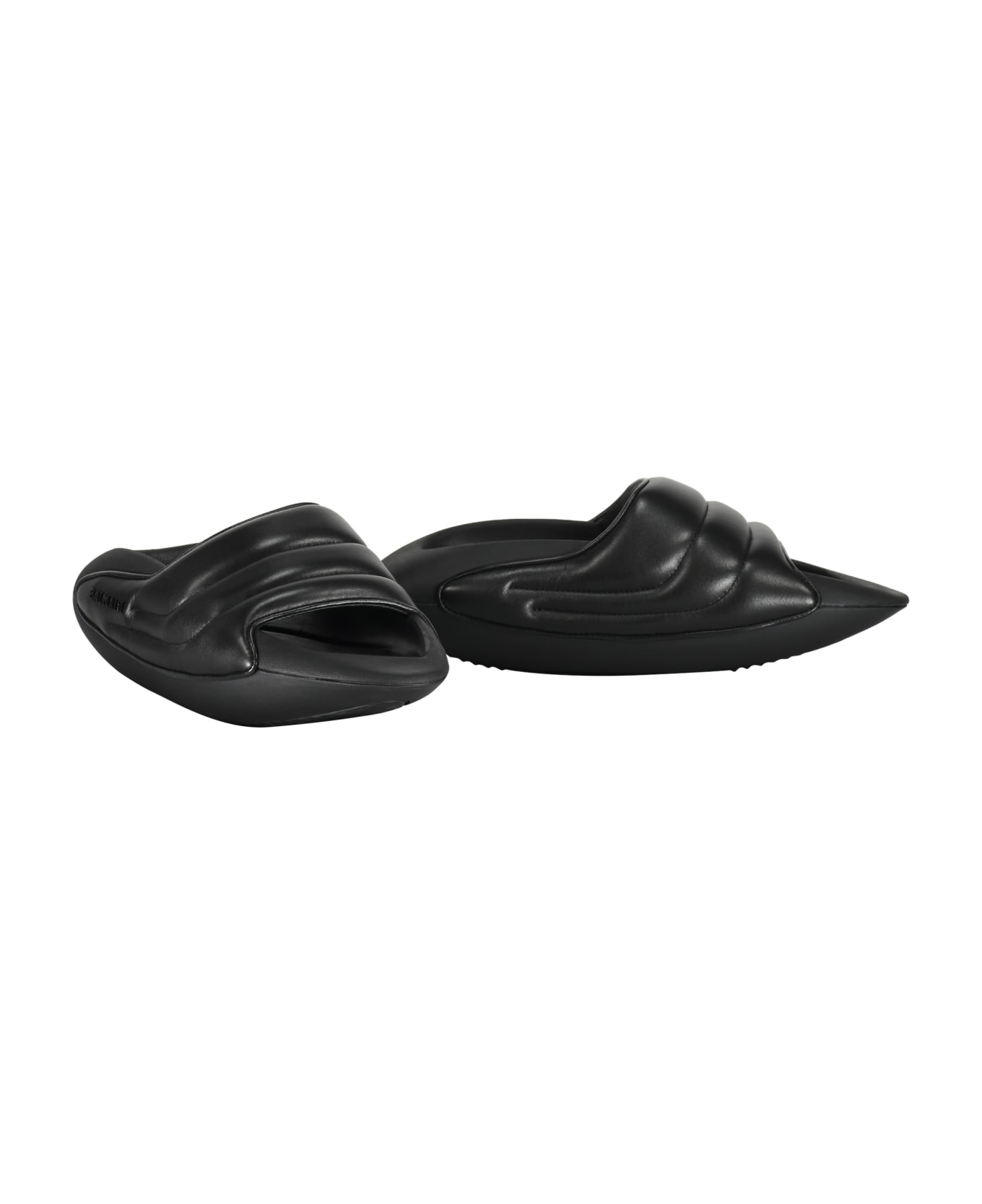 Balmain Leather Slides - black