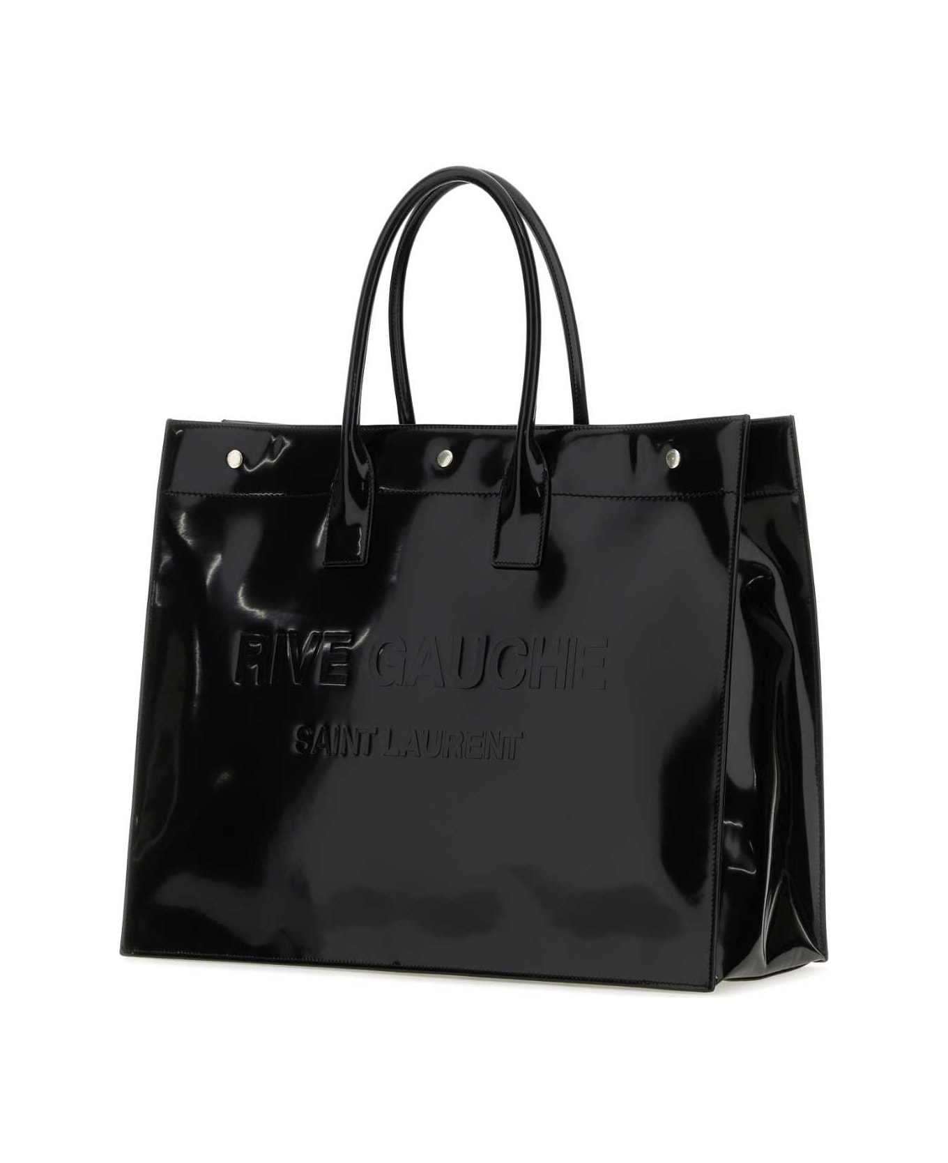 Saint Laurent Black Leather Large Rive Gauche Shopping Bag - NER0