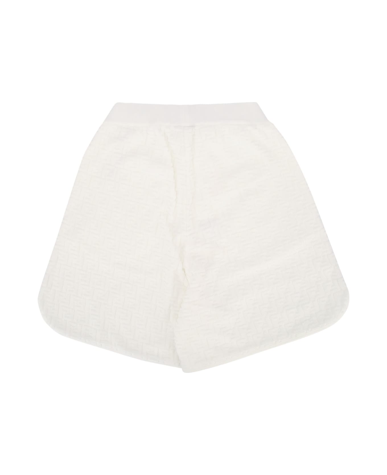 Fendi Shorts Spugna Ff - GESSO