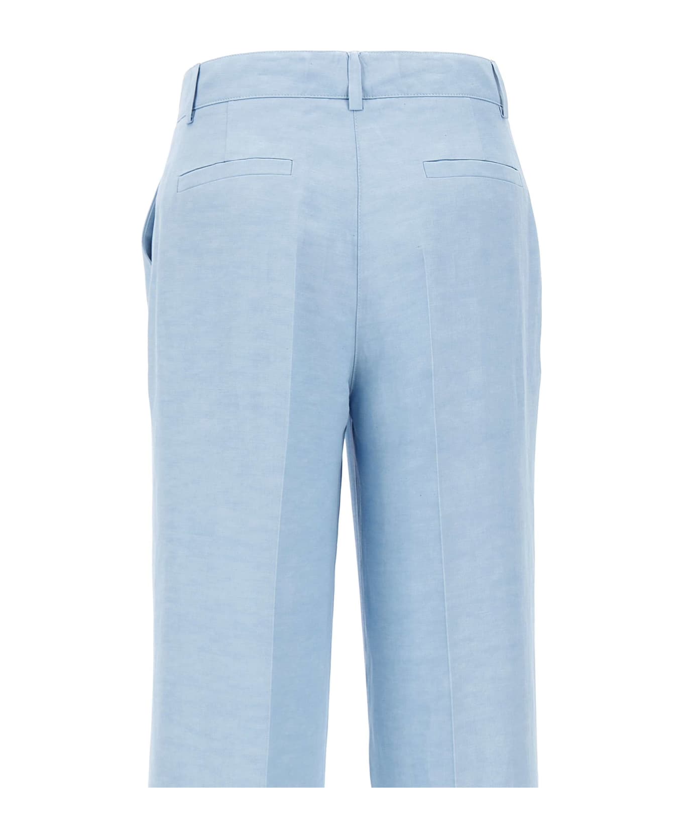 Parosh "raisa24" Linen And Viscose Trousers - LIGHT BLUE