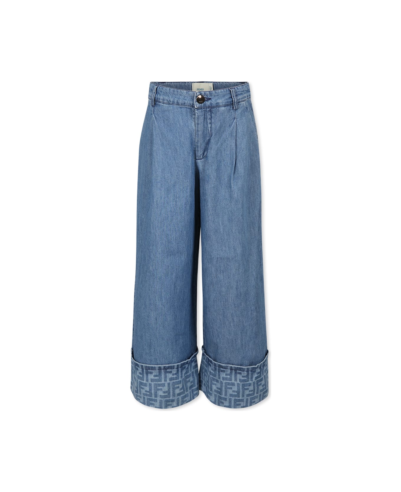 Fendi Denim Jeans For Girl With Ff - Denim