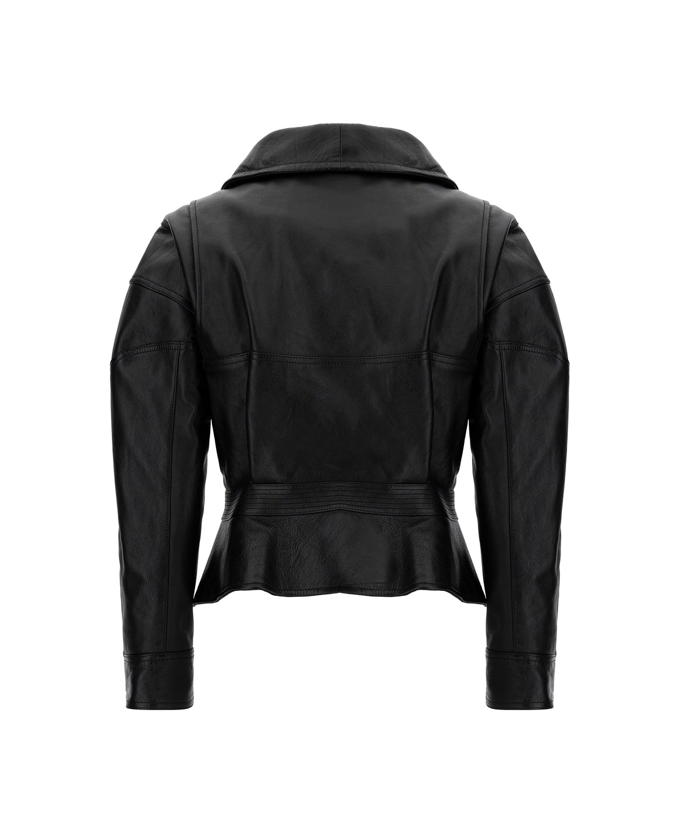 Alexander McQueen Biker Jacket With Zip And Cut-out In Smooth Leather - Black レザージャケット