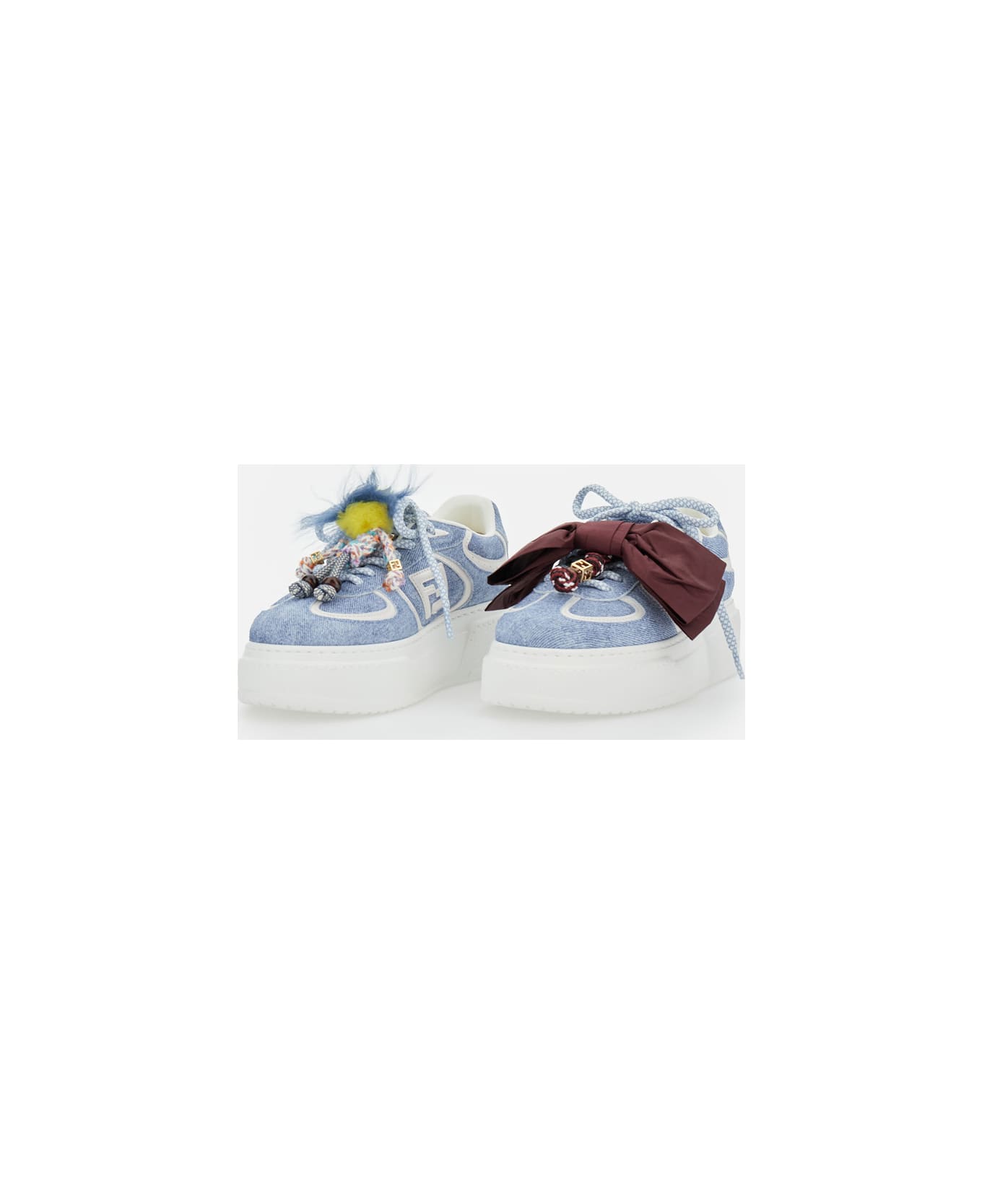 Fendi Sneakers With Charms - Clear Blue