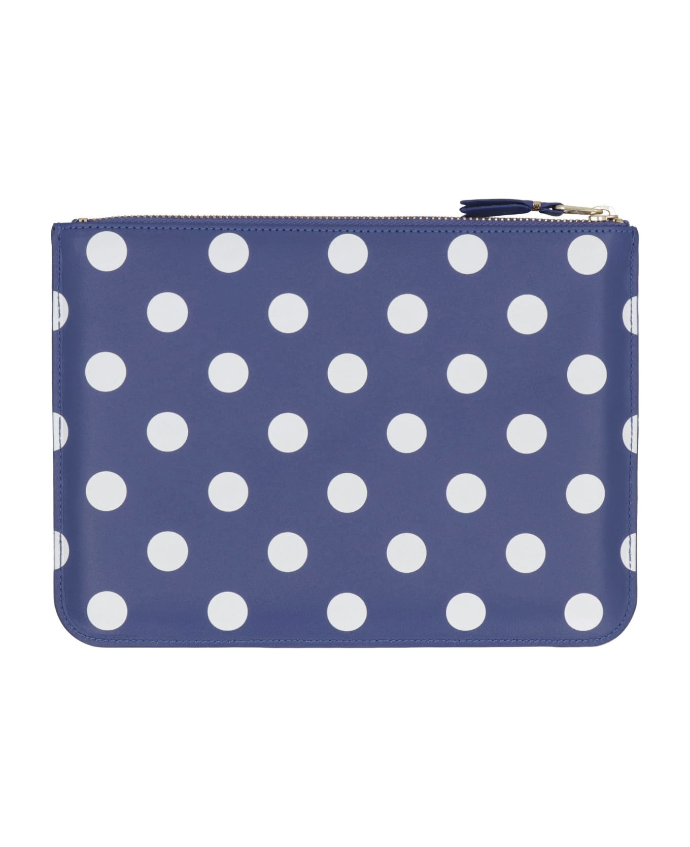 Comme des Garçons Wallet Printed Leather Flat Pouch - blue クラッチバッグ