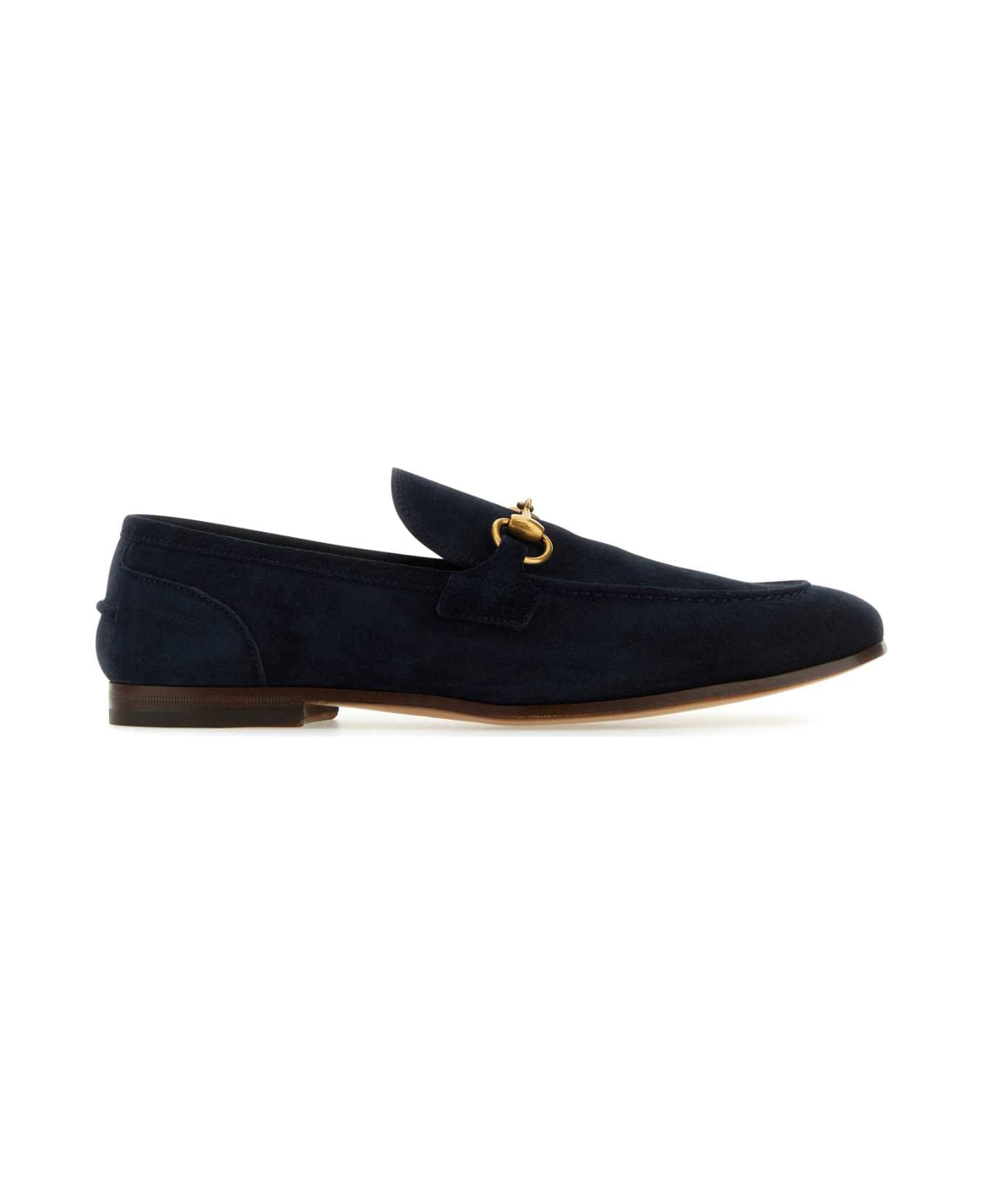 Gucci Navy Blue Suede Loafers - 4009