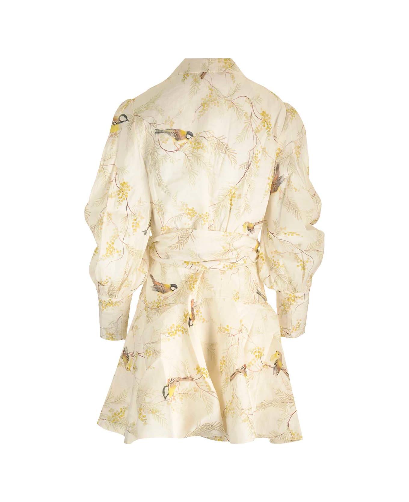Zimmermann 'acacia Birds' Printed Mini Dress - Ivory ワンピース＆ドレス
