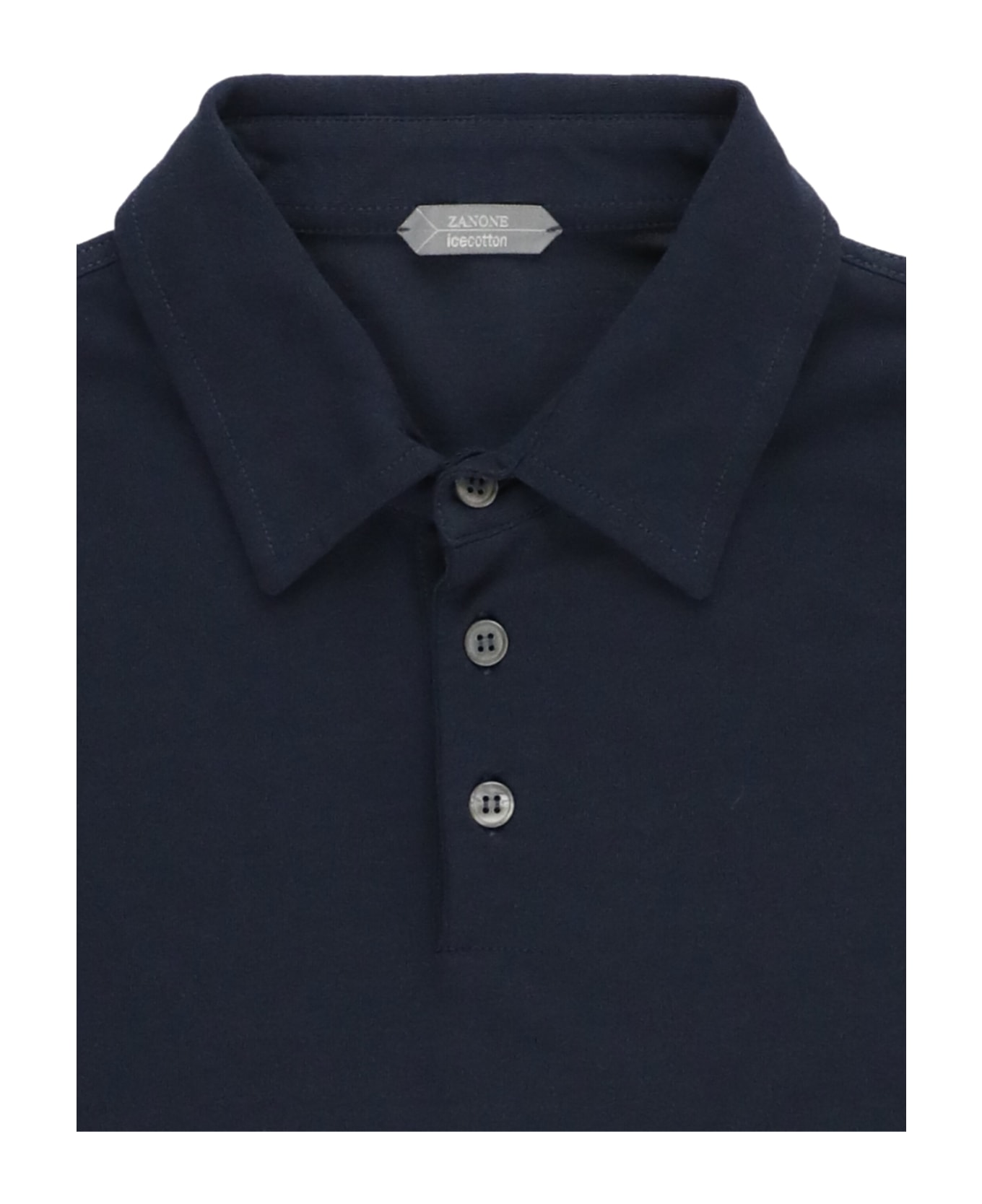 Zanone Cotton Polo Shirt - Navy