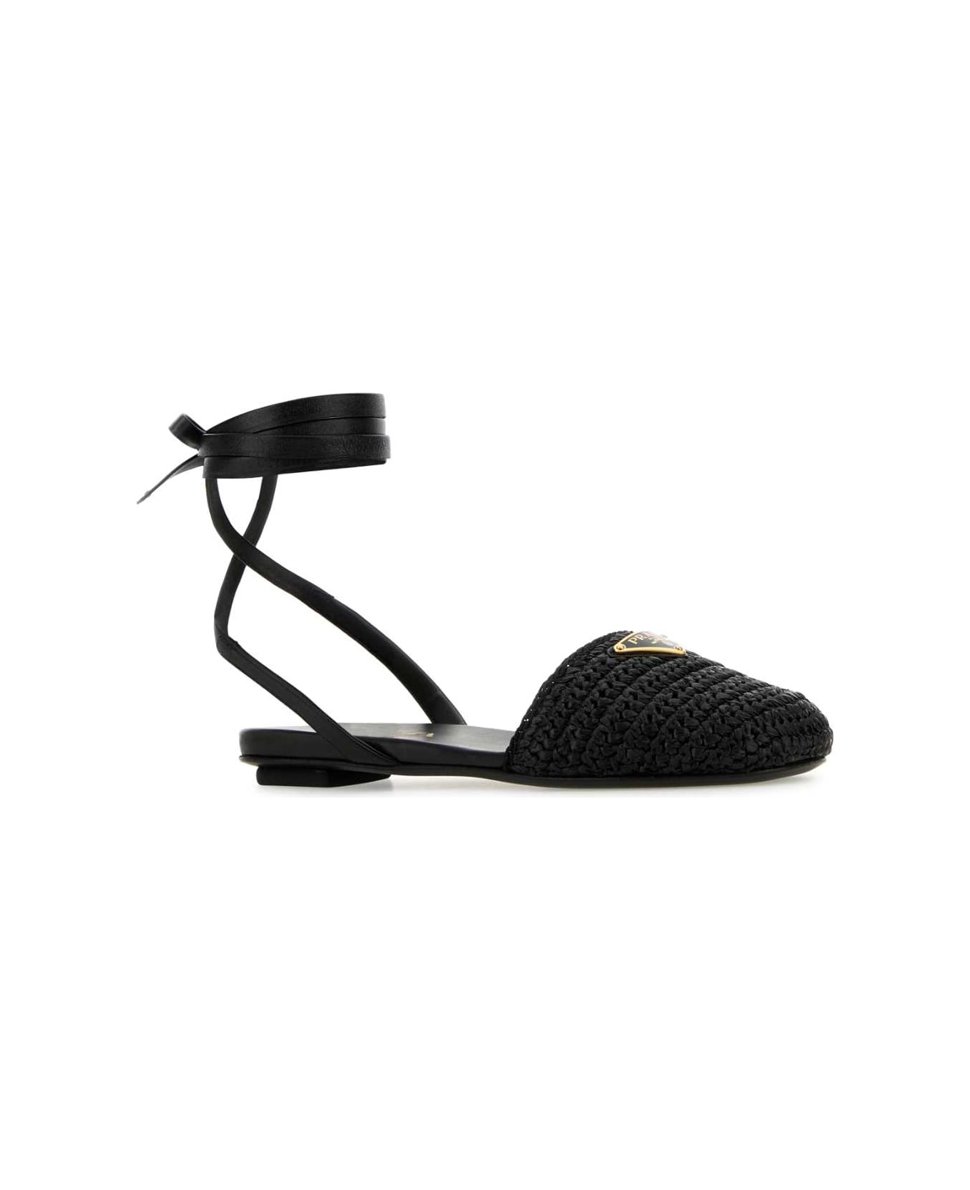 Prada Black Raffia Sandals - NERO