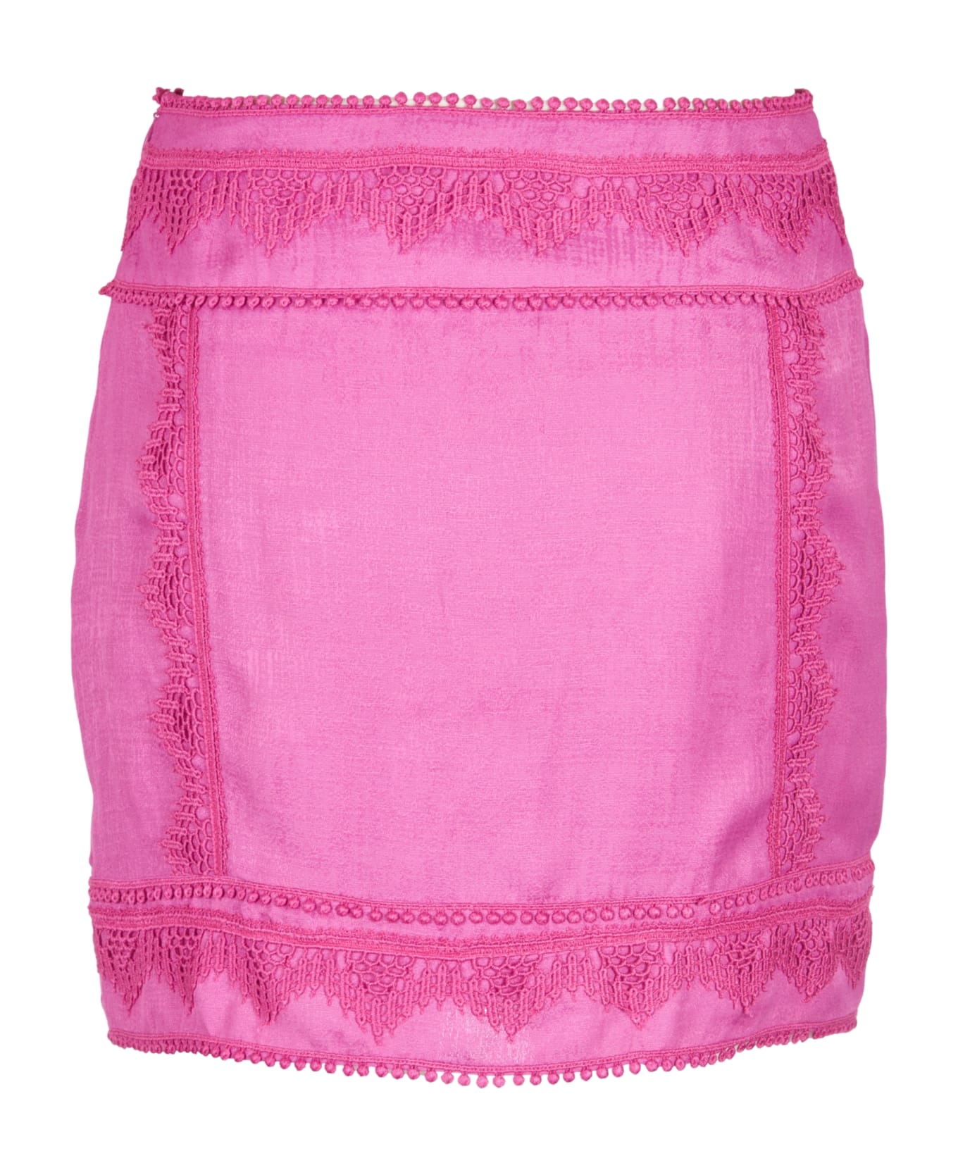 IRO Fringed Mini Skirt - Fuchsia