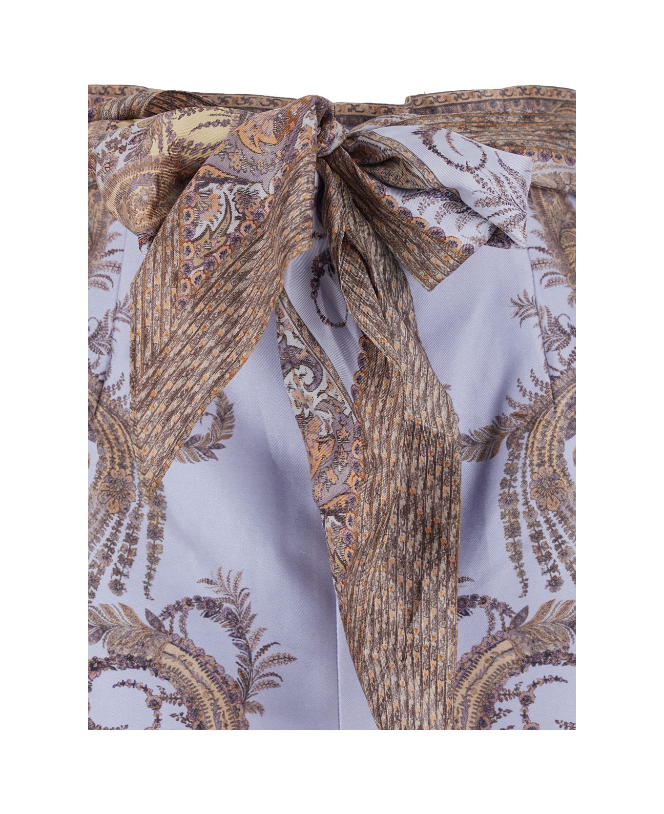 Zimmermann Printed Silk Blend Hypnotic Shorts - LILACPAISLEY