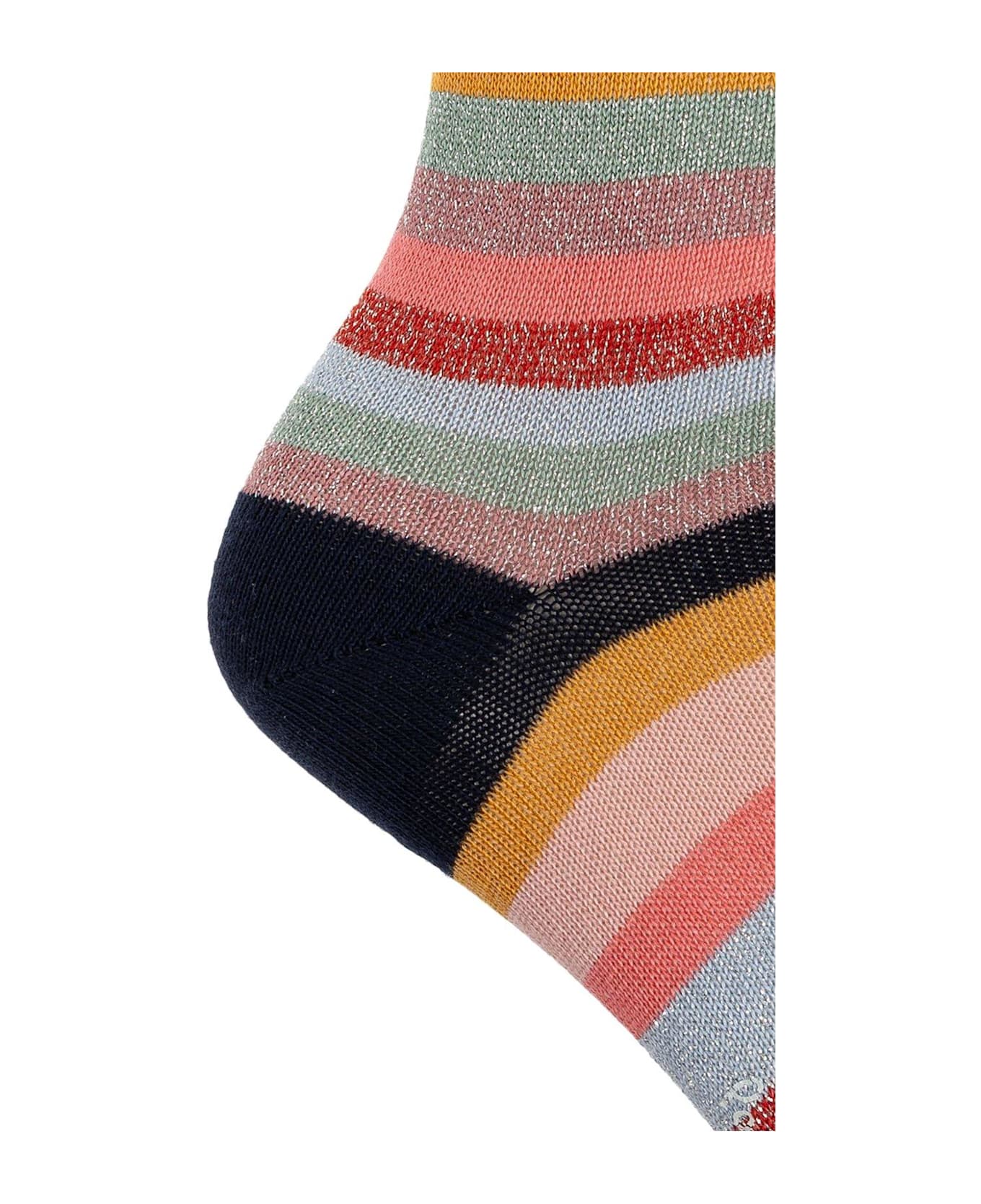Paul Smith Three Pack Of Cotton Socks With Lurex Thread - MultiColour