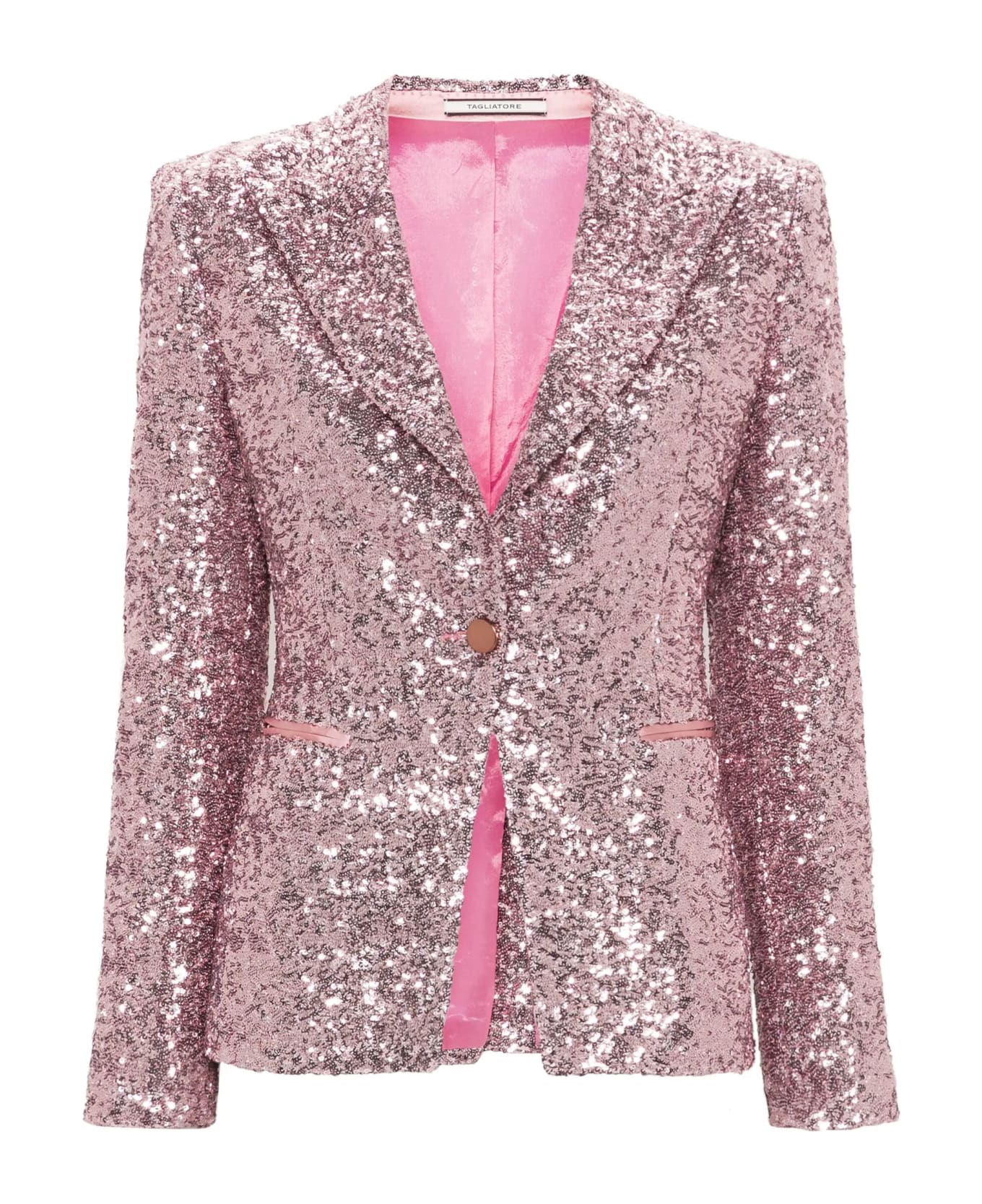 Tagliatore Pink Sequin Design Blazer - Pink