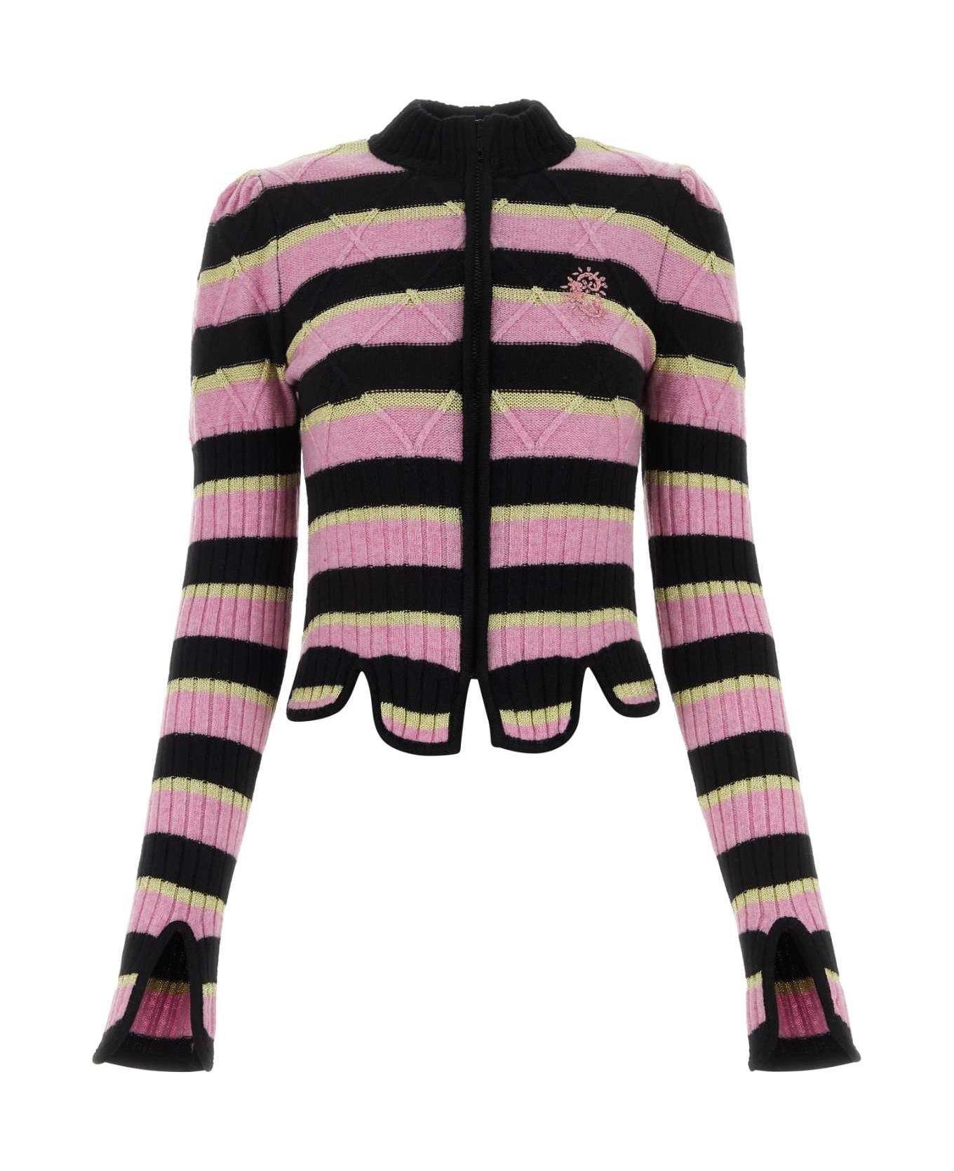 Cormio Multicolor Wool Blend Cardigan - PINKYELLOW