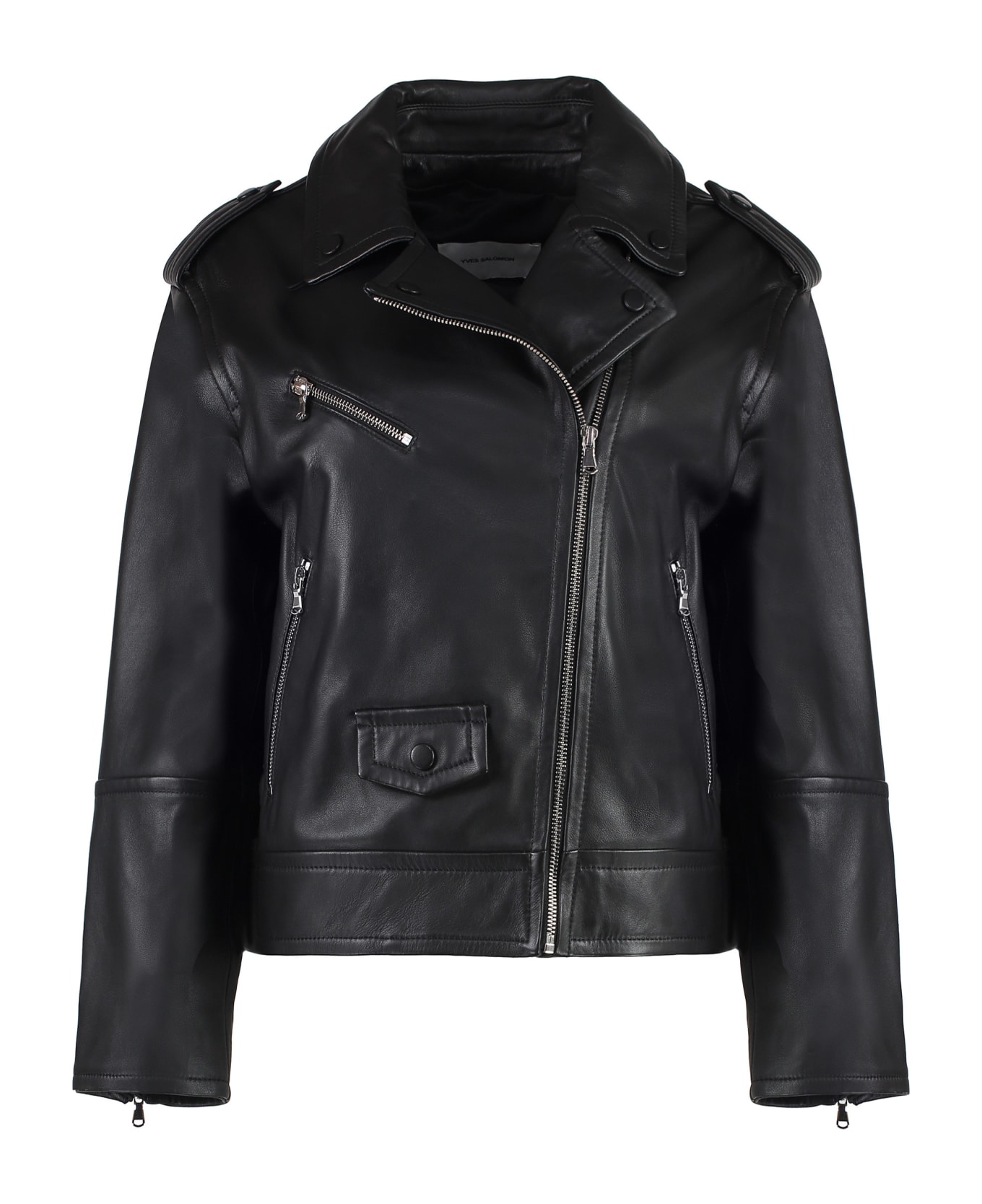 Yves Salomon Lambskin Jacket - black