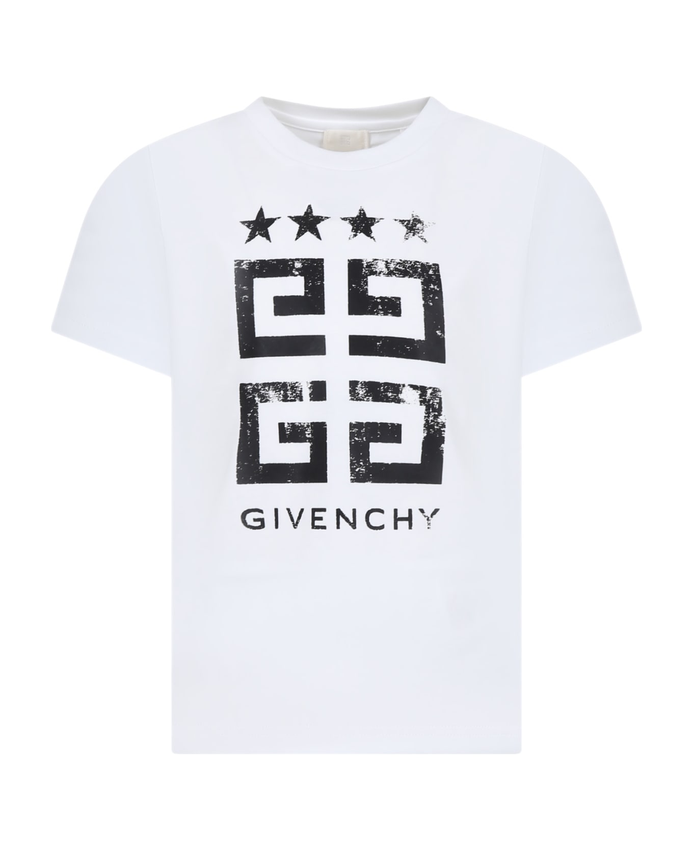 Givenchy White T-shirt For Kids With Logo - Bianco Tシャツ＆ポロシャツ