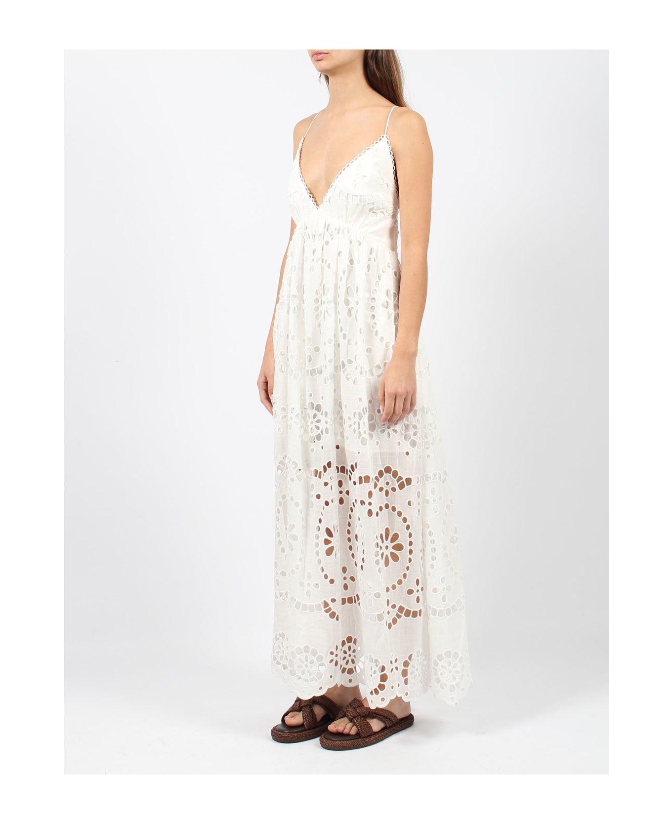 Zimmermann Lexi Embroidered Slip Dress - White ワンピース＆ドレス