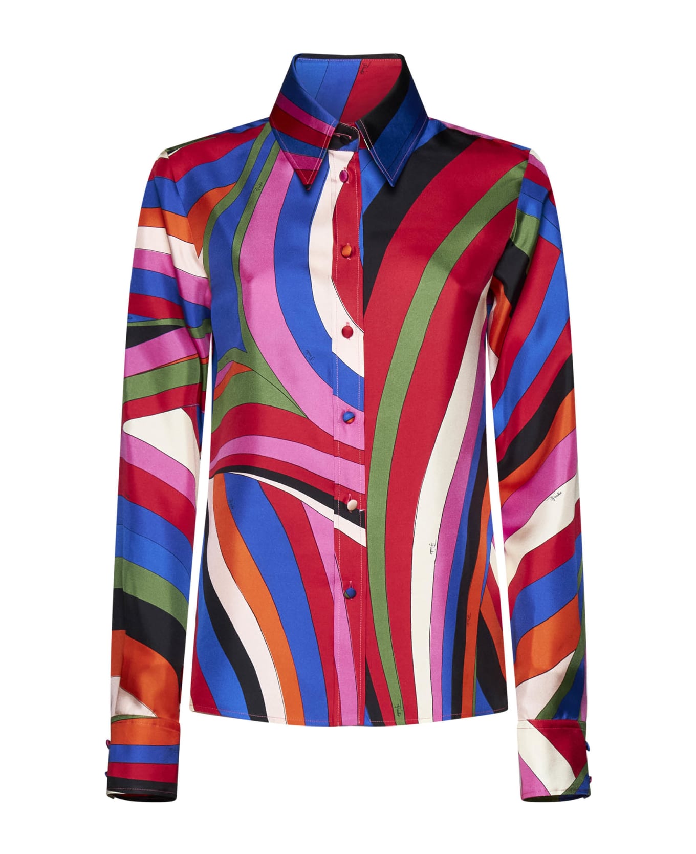 Pucci 'silk Twill' Shirt - Blu/fuxia シャツ
