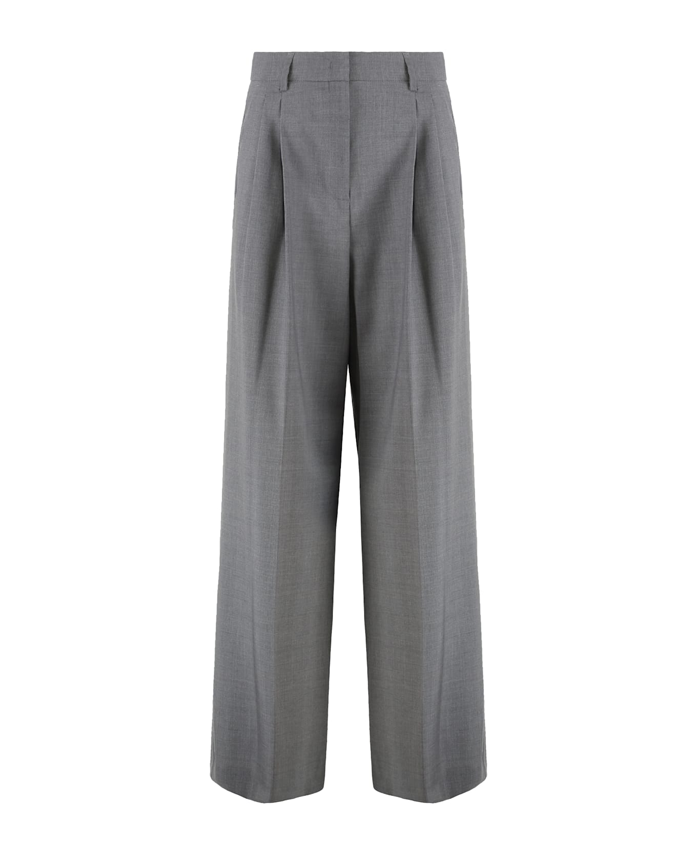 Weekend Max Mara Adelfi Virgin Wool Trousers - grey