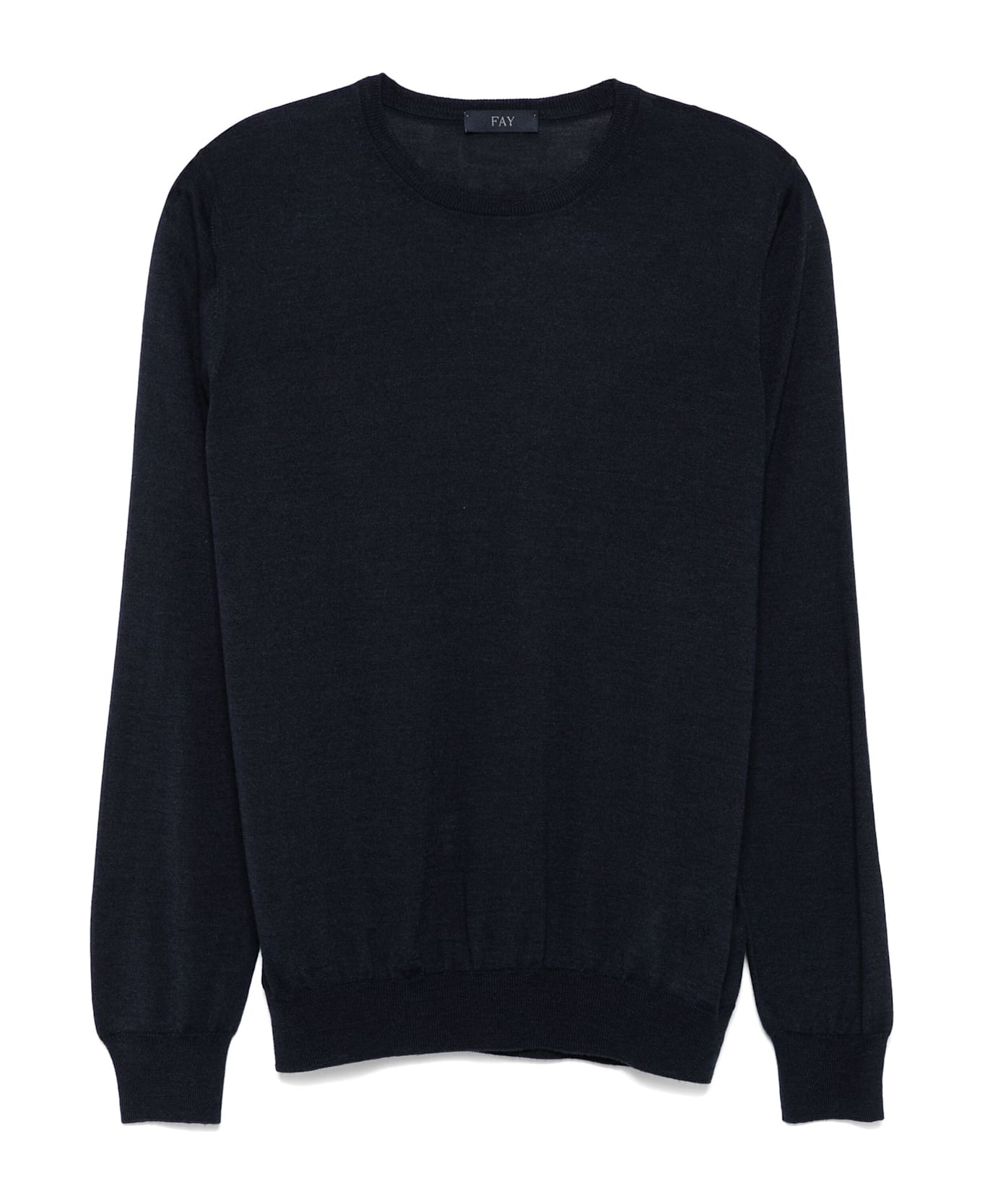 Fay Blue Virgin Wool-silk Blend Sweater - Blue