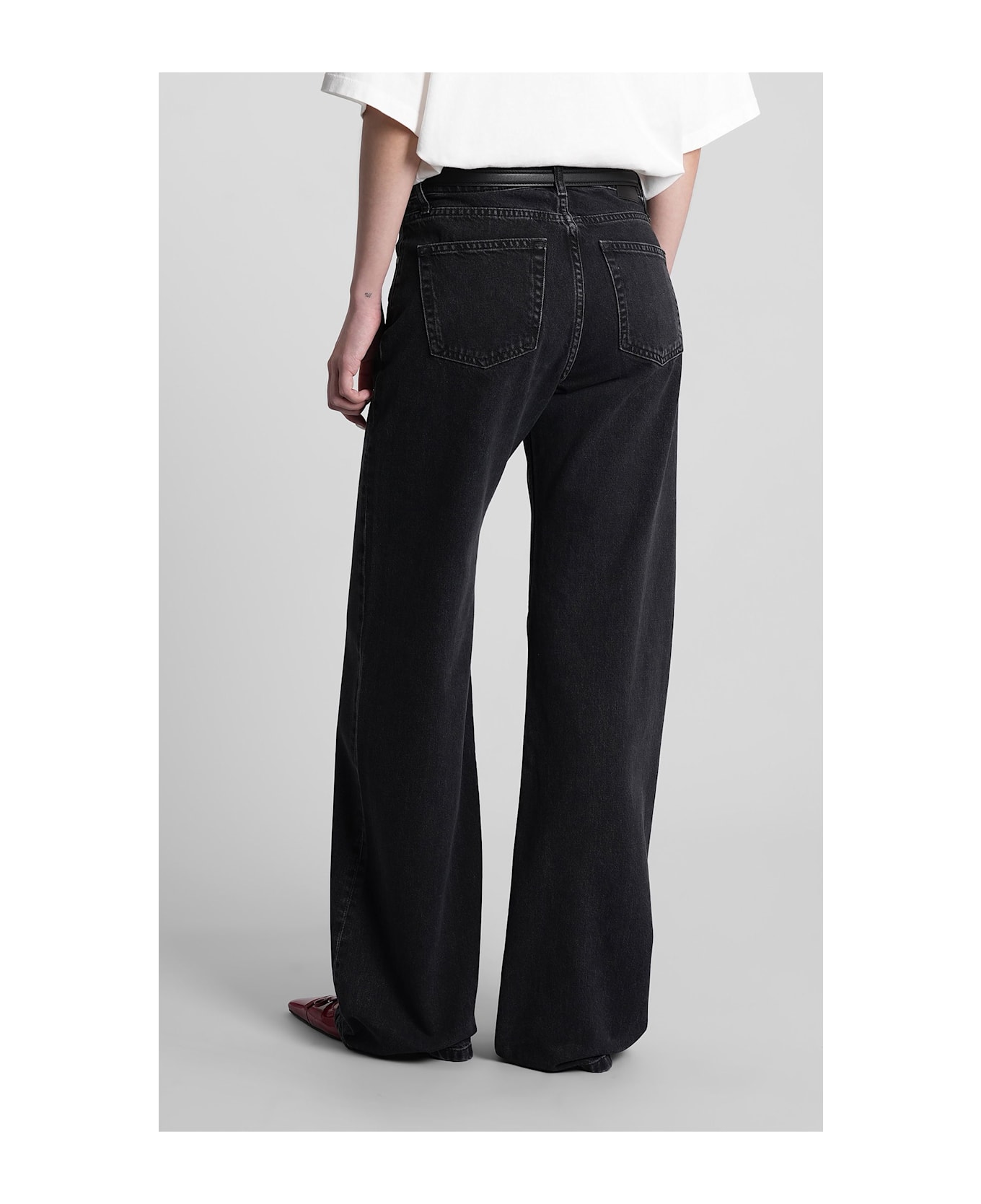 Anine Bing Hugh Jeans In Black Cotton - black