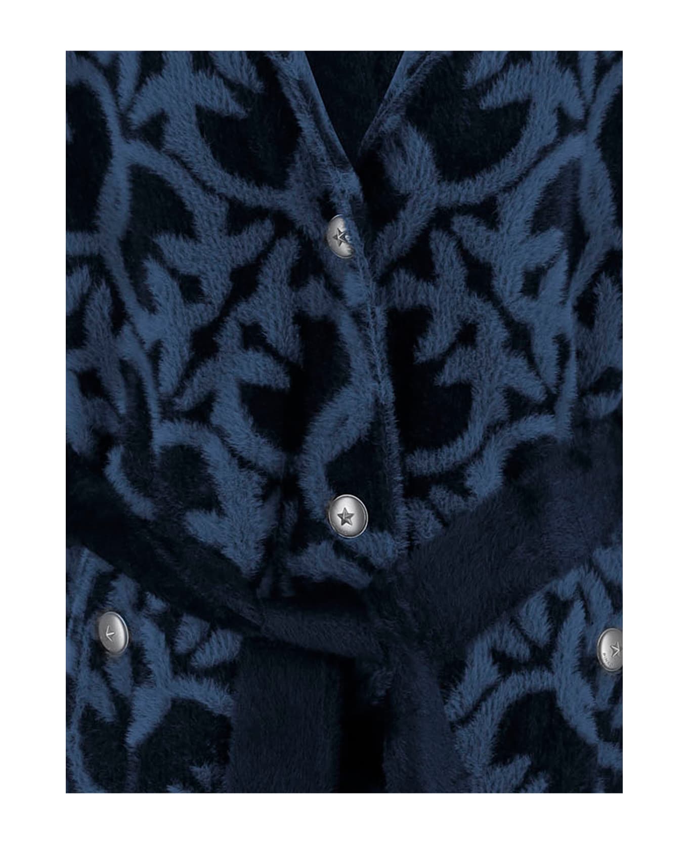 Pinko Nylon Coat With Love Birds Motif - Blue