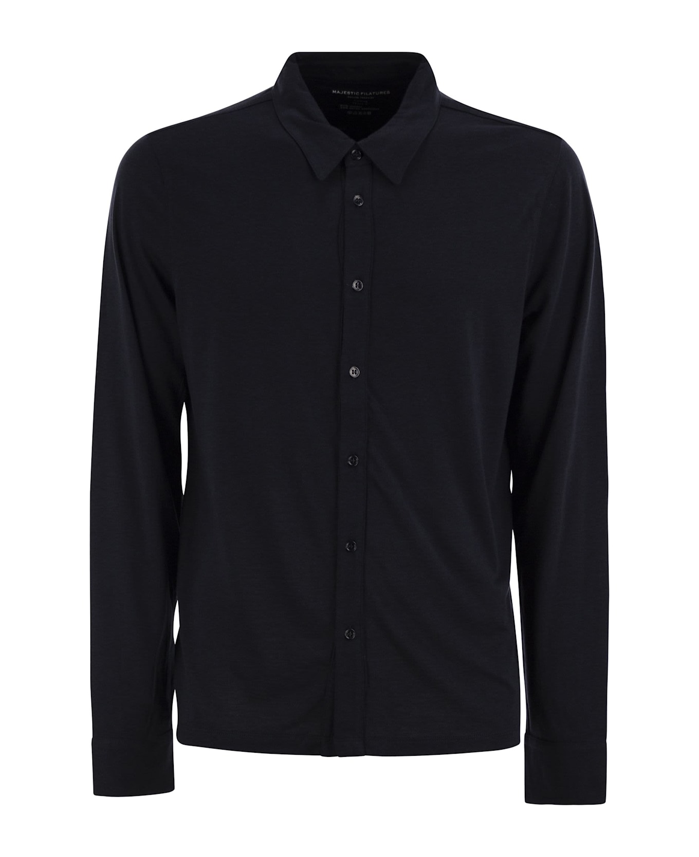Majestic Filatures Long-sleeved Lyocell And Cotton Shirt - Blue
