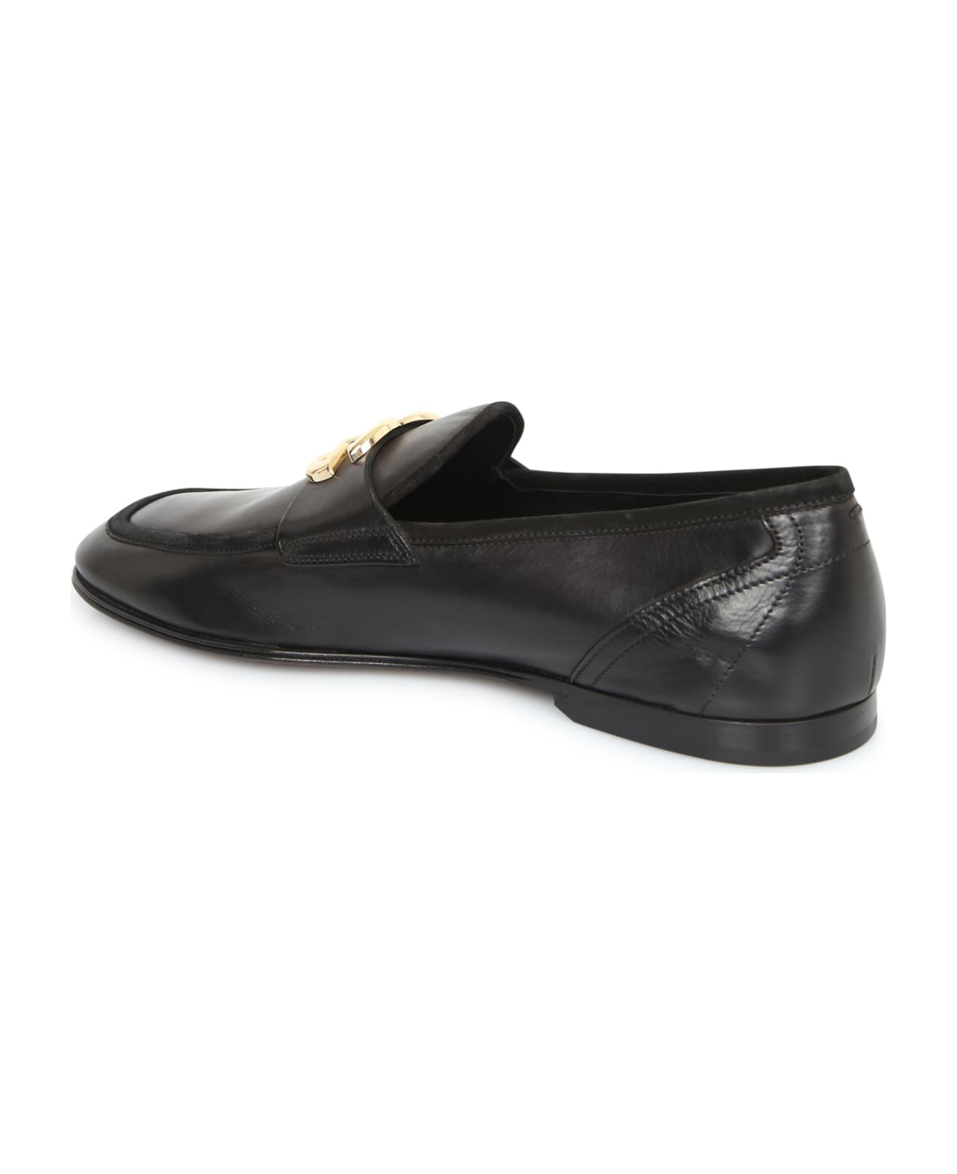 Dolce & Gabbana Black Logo Loafers - Black