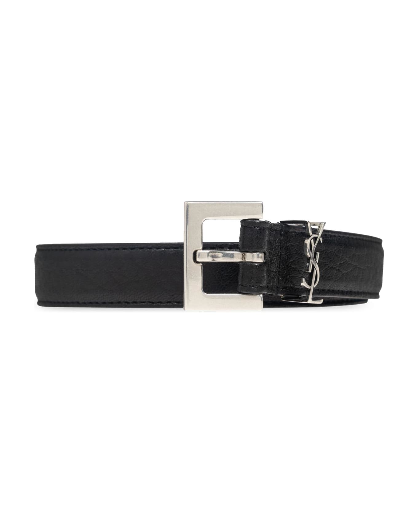 Saint Laurent Belt With Logo - NERO