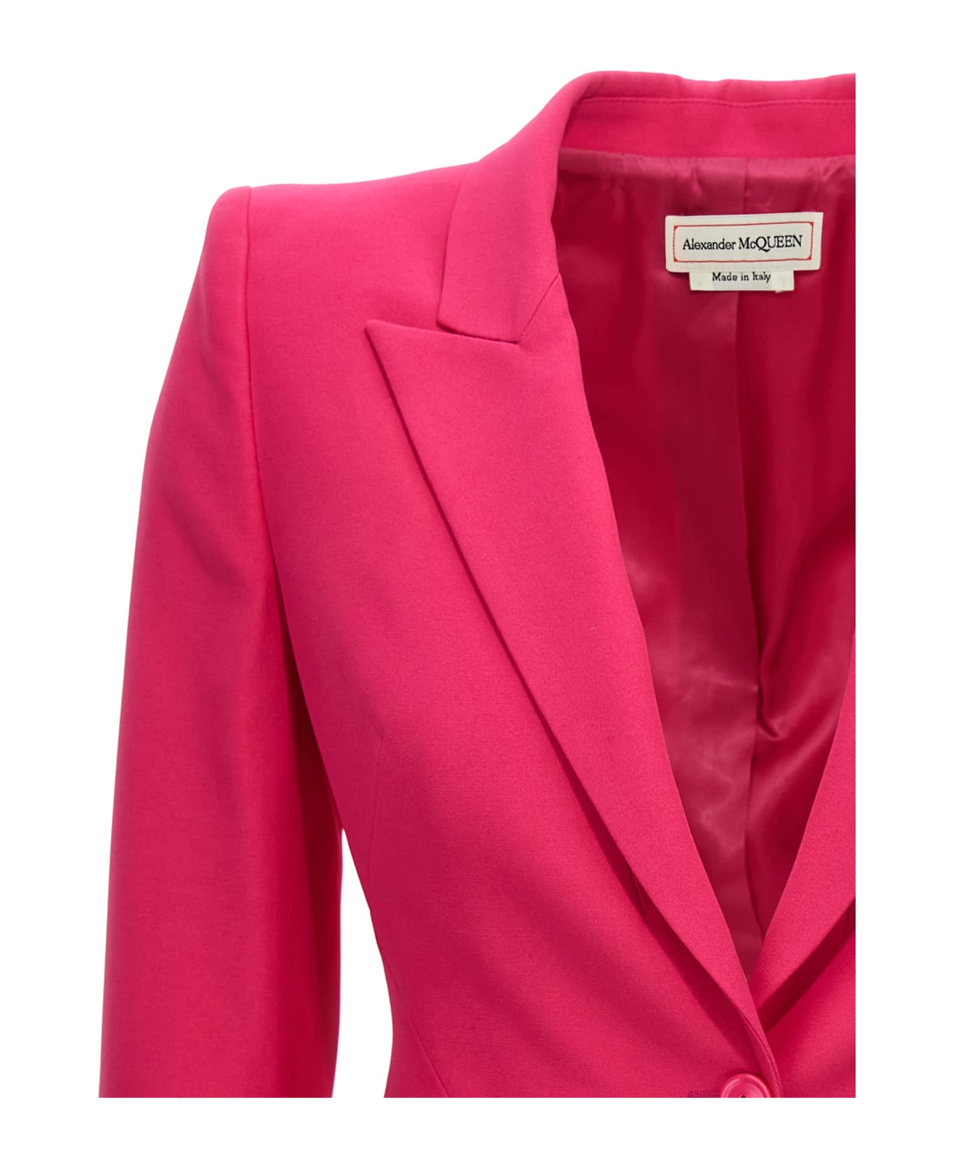 Alexander McQueen Single-breasted Jacket With Peaked Revers - Fuchsia