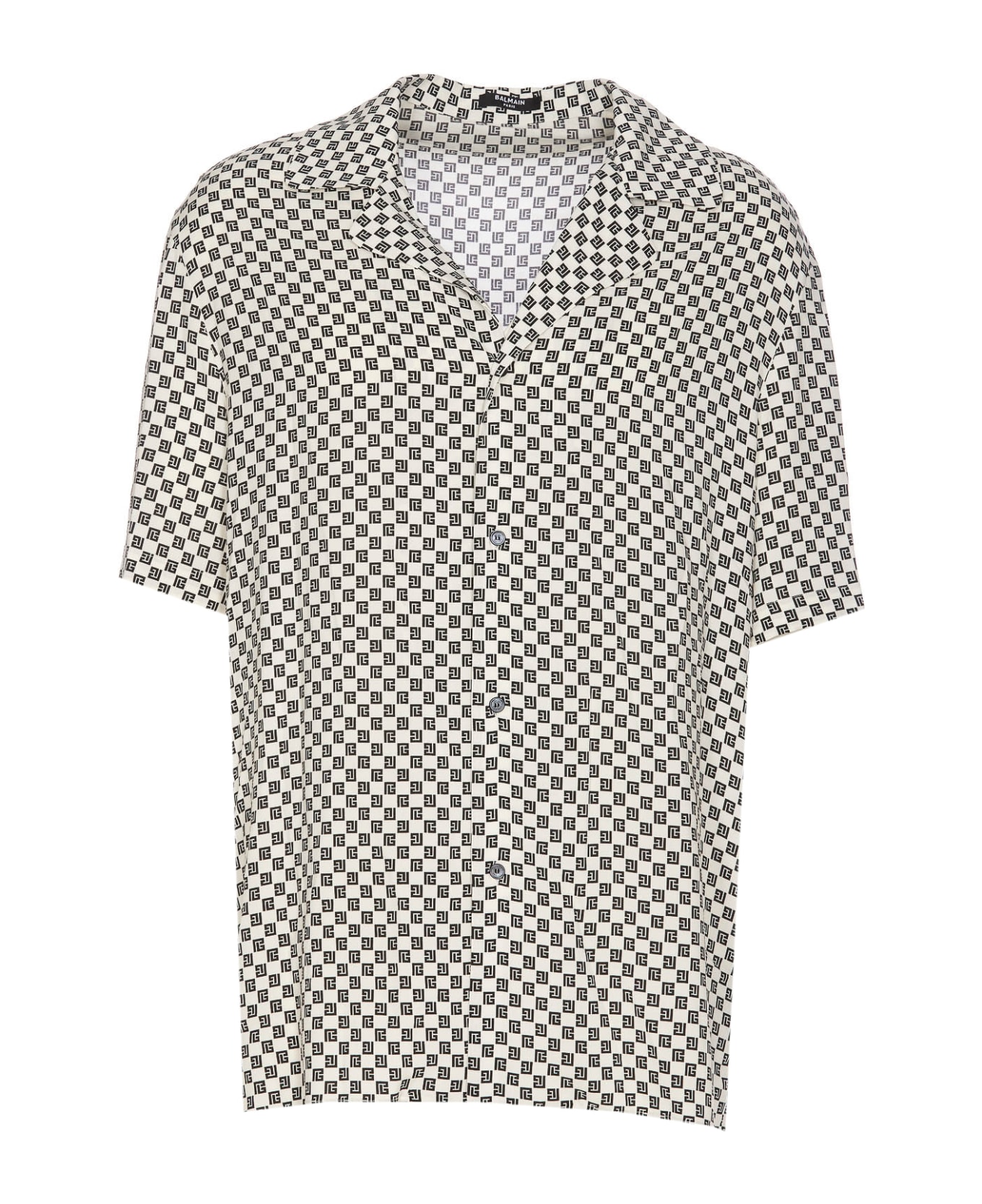 Balmain Mini Monogram Pijama Shirt - Black