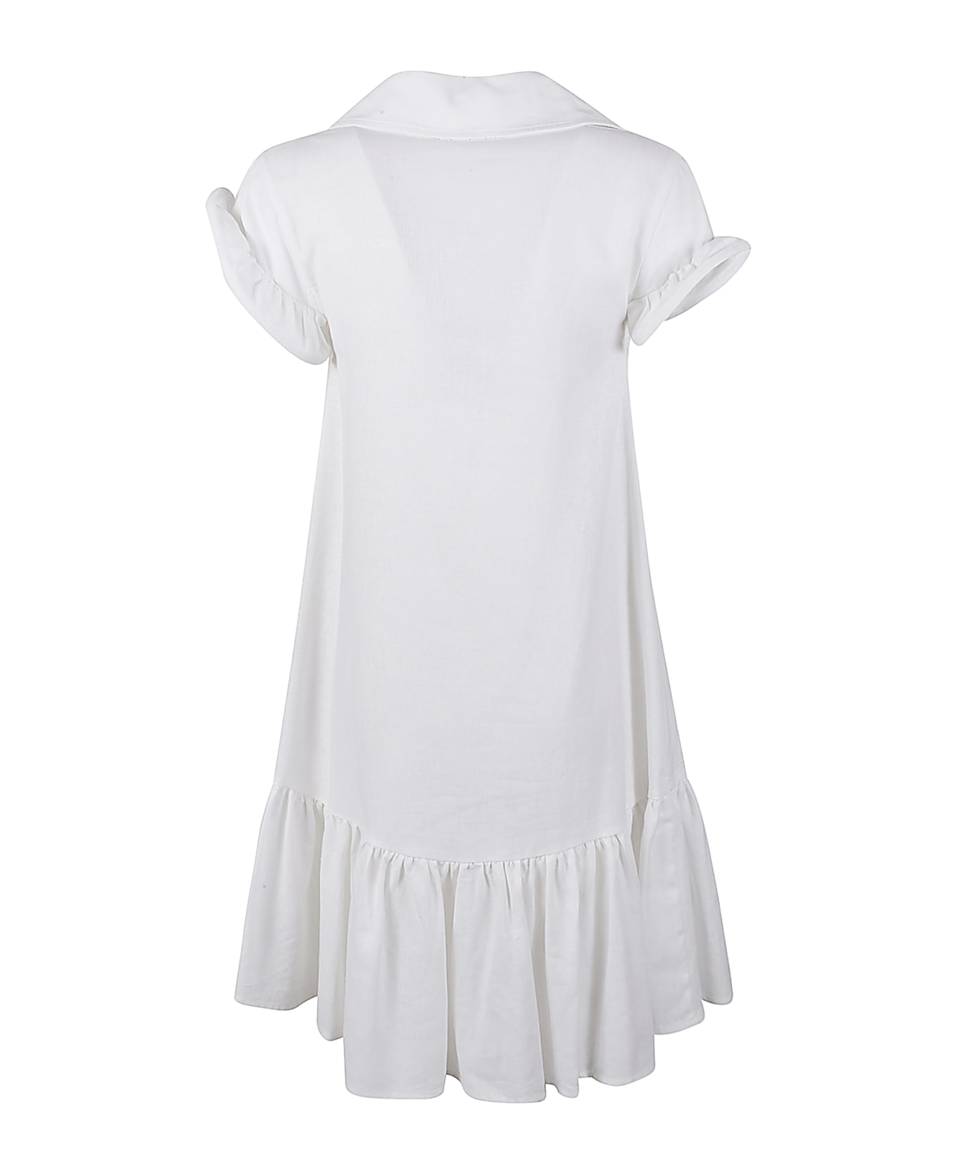 Ermanno Scervino V-neck Floral Embroidered Dress - White