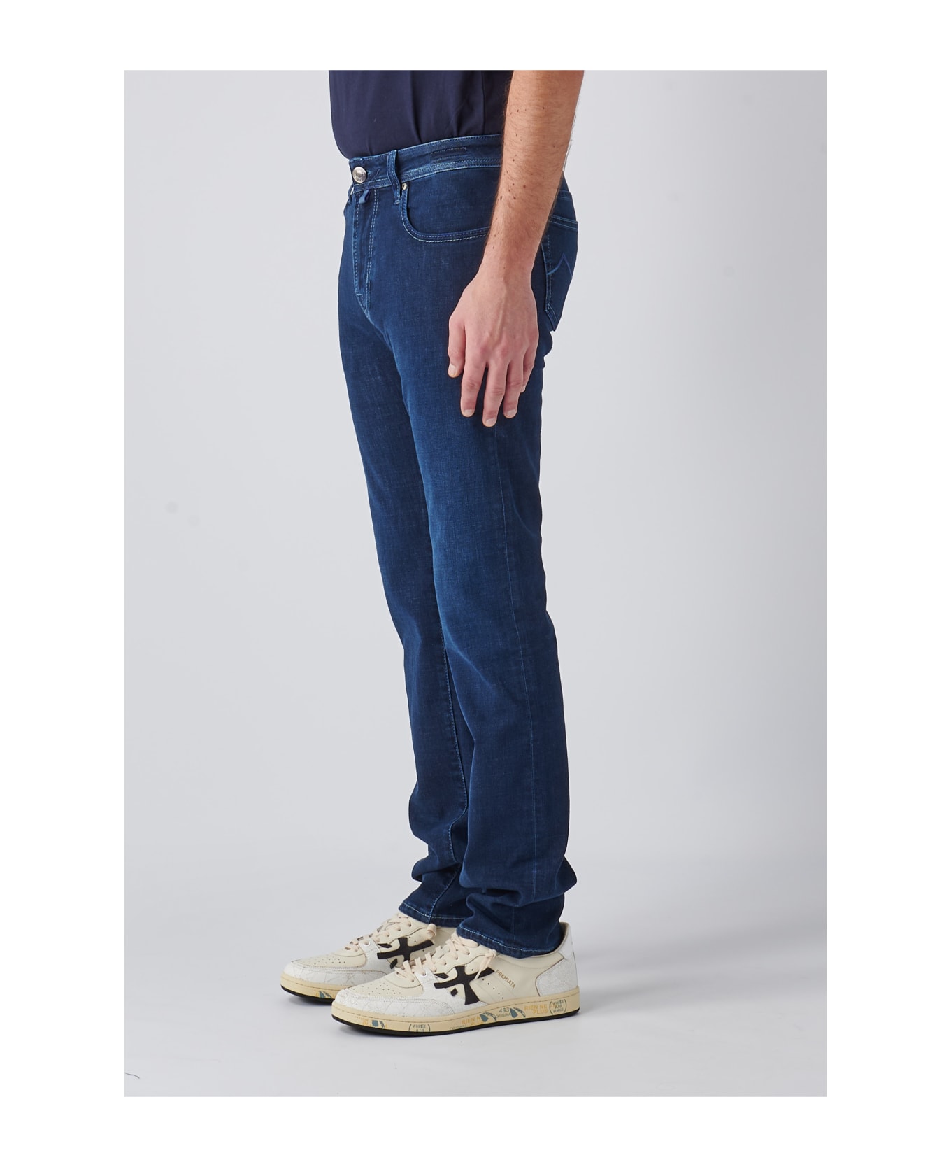 Jacob Cohen Pantalone Slim Fit With Zip Bard Trousers - DENIM SCURO