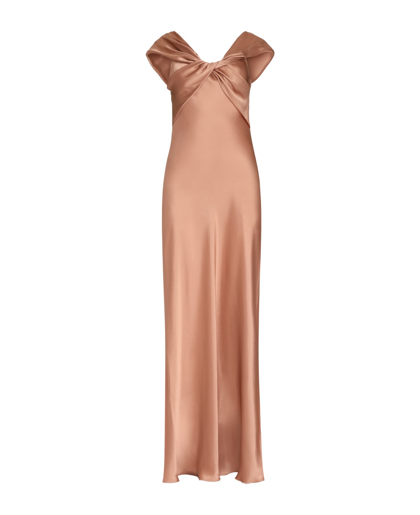 Alberta Ferretti Satin Dress - Bronze