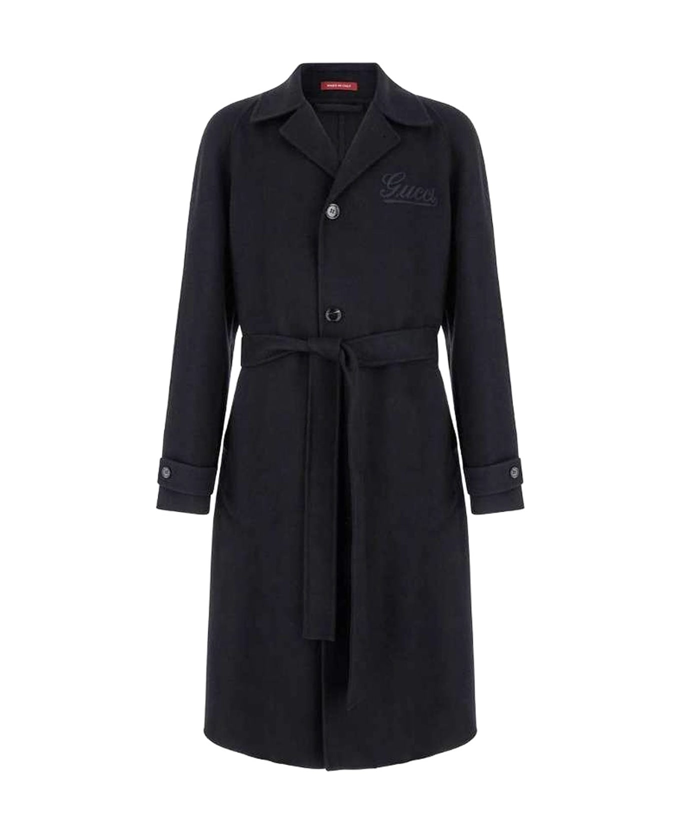 Gucci Wool Long Coat - Black