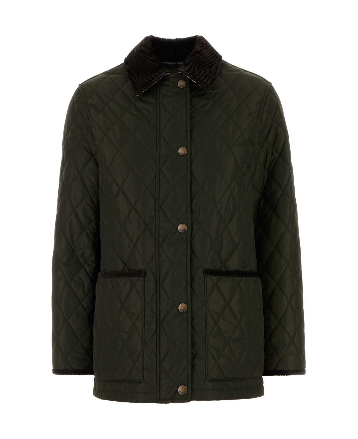 Burberry Army Green Nylon Jacket - SHALEBRUSHIPCHECK