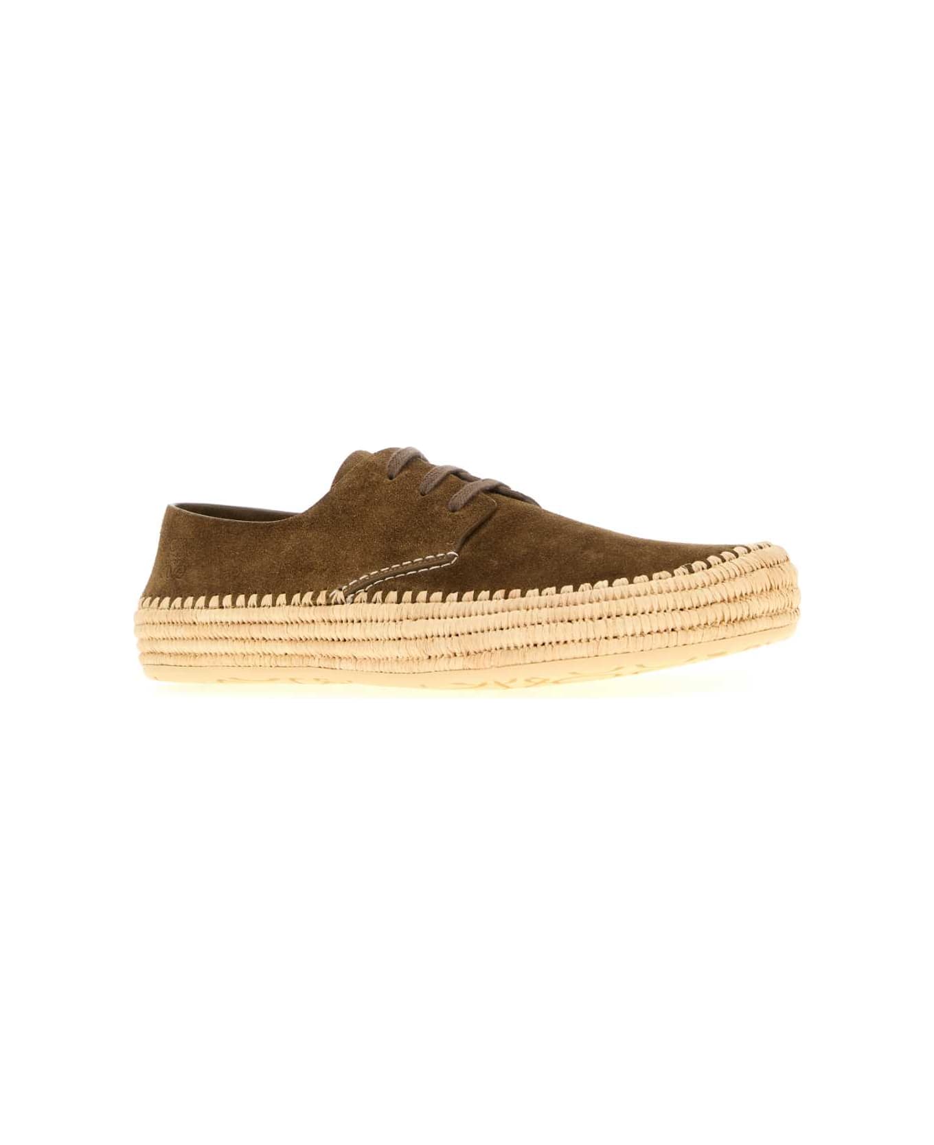 Loewe Brown Suede Rio Lace-up Shoes - TAUPE