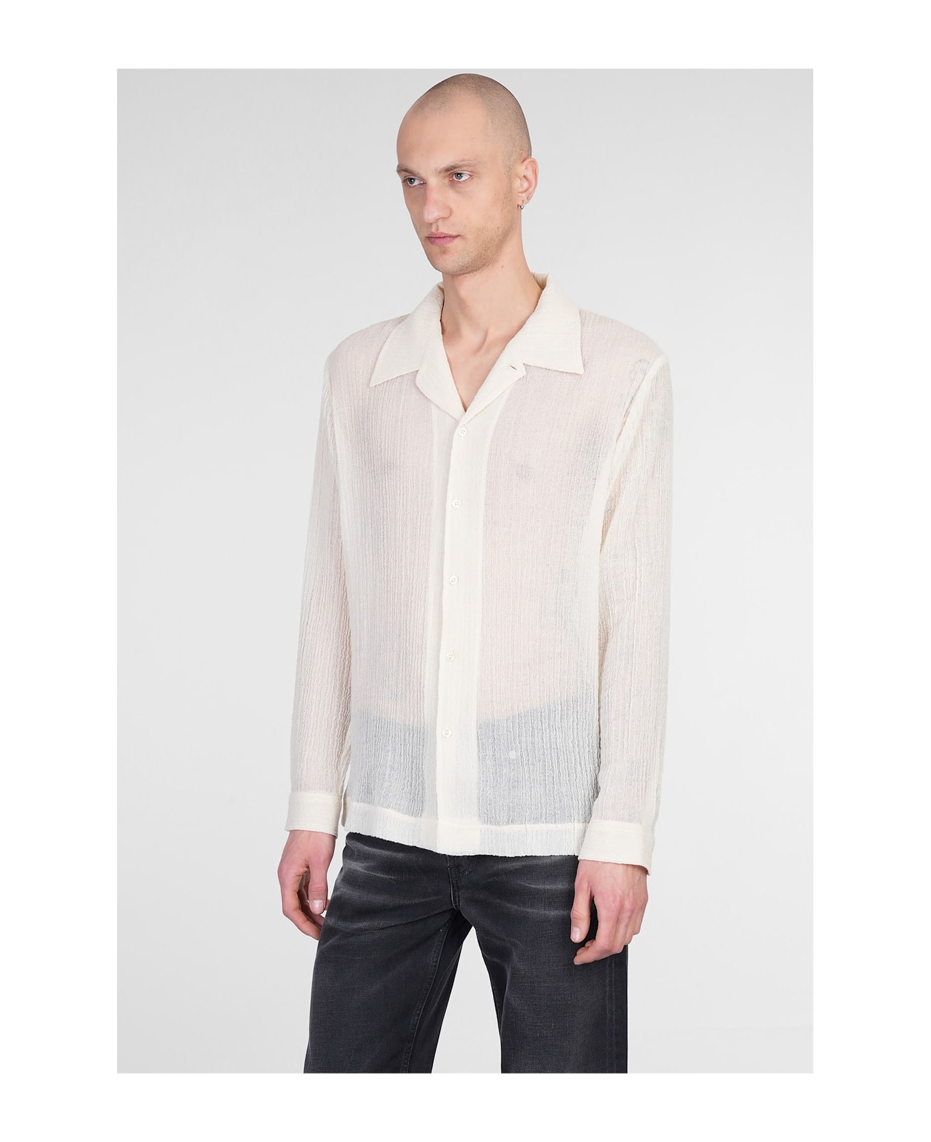 Séfr Jagou Shirt In Beige Wool - beige